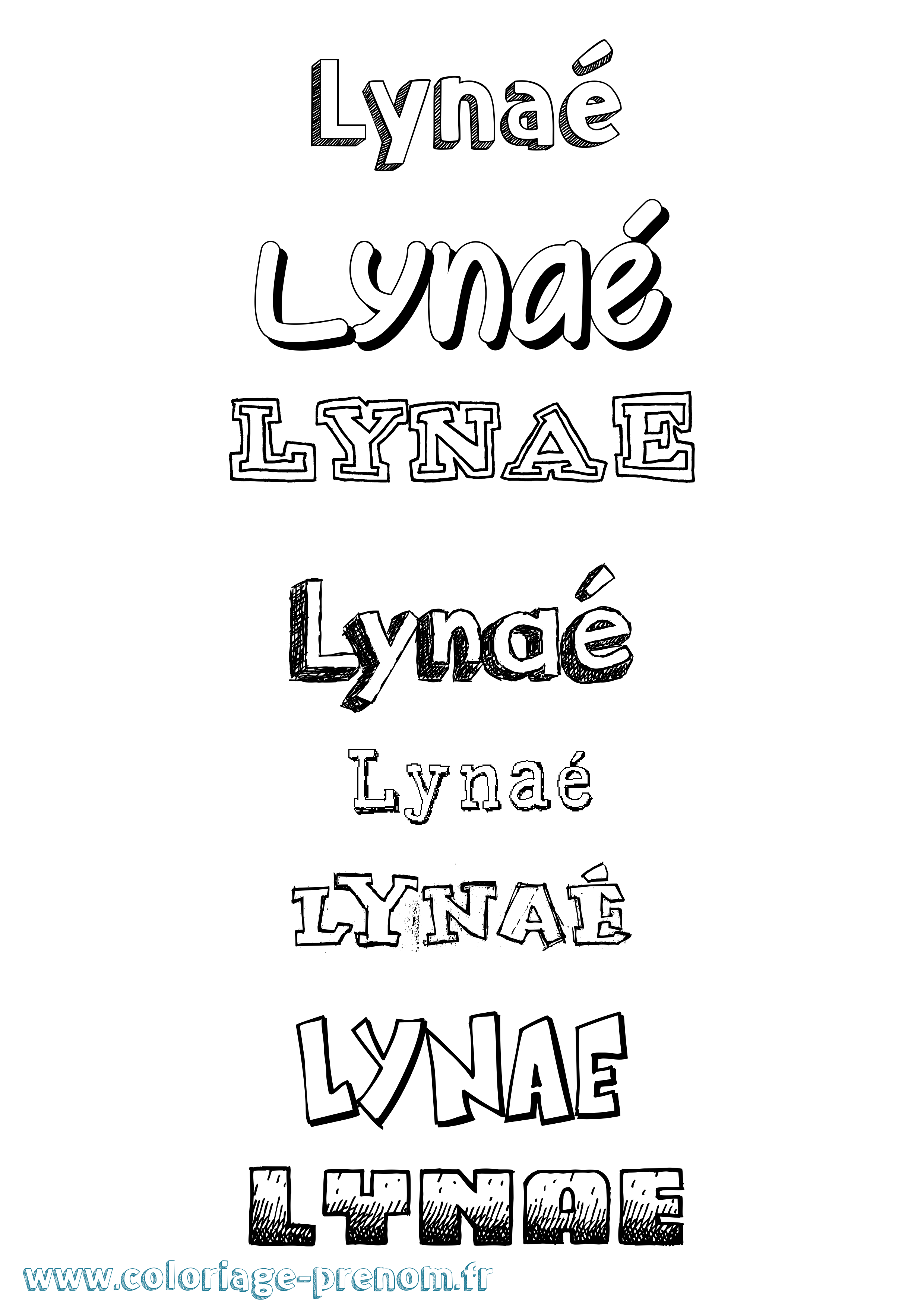 Coloriage Lynaé Dessiné Coloriage prénom Lynaé Dessiné