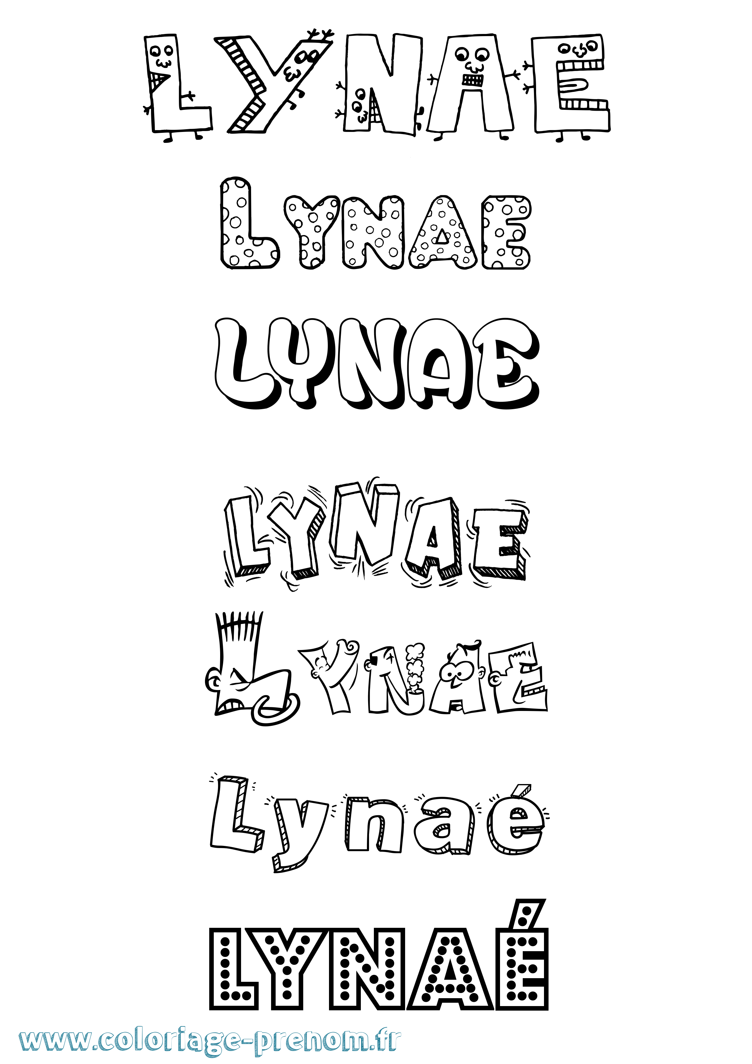 Coloriage Lynaé Fun Coloriage prénom Lynaé Fun