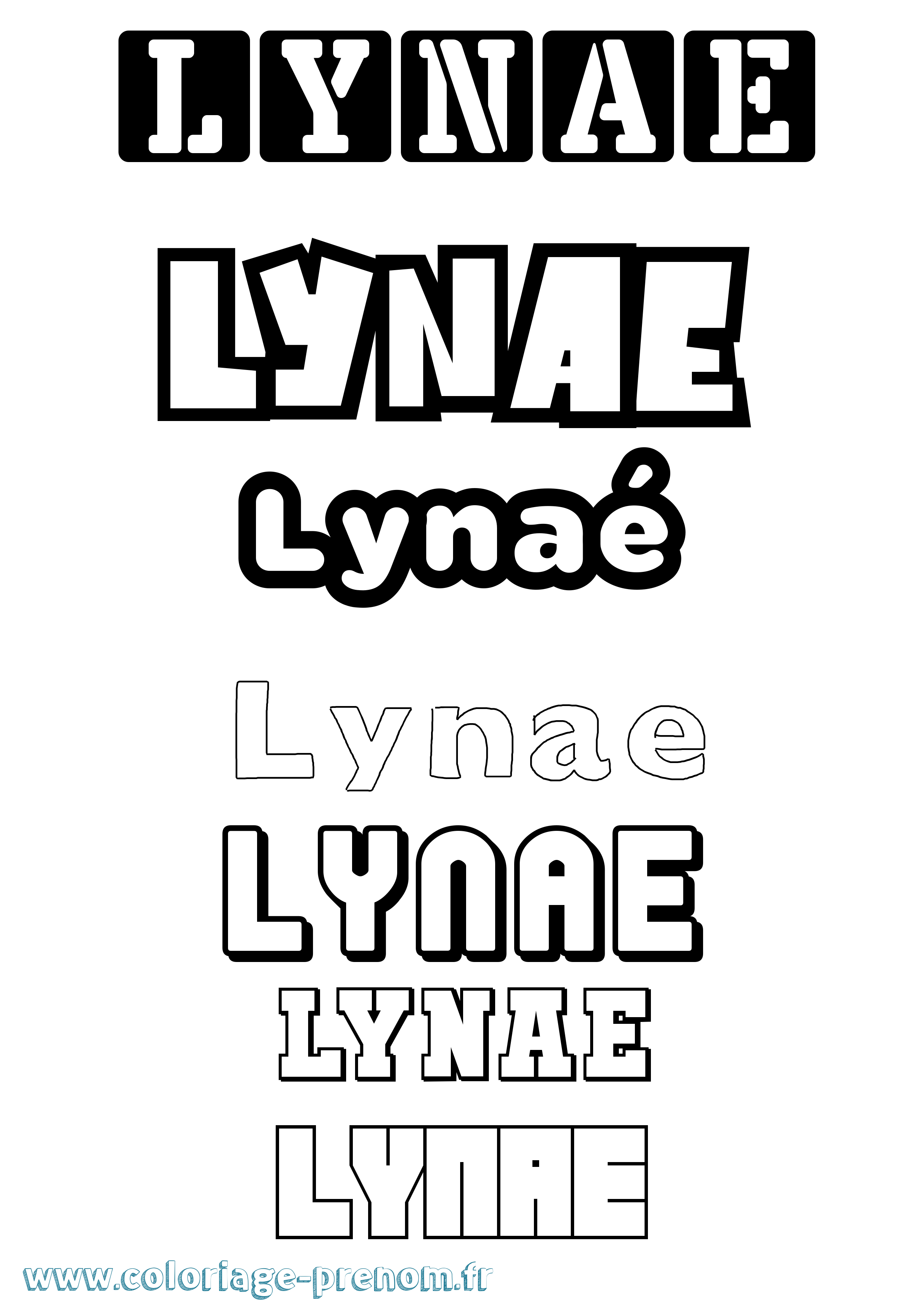 Coloriage Lynaé Simple Coloriage prénom Lynaé Simple