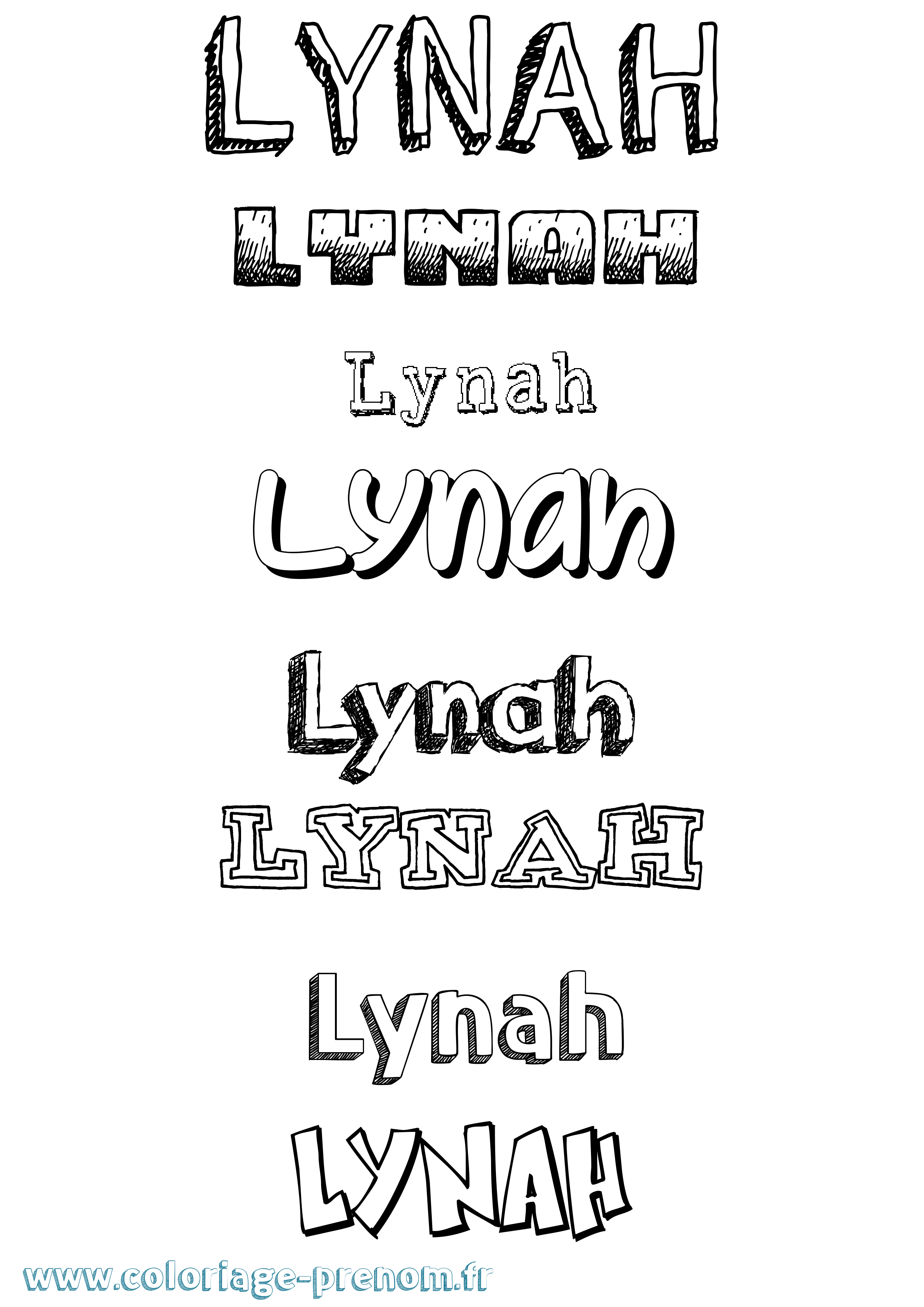 Coloriage Lynah Dessiné Coloriage prénom Lynah Dessiné