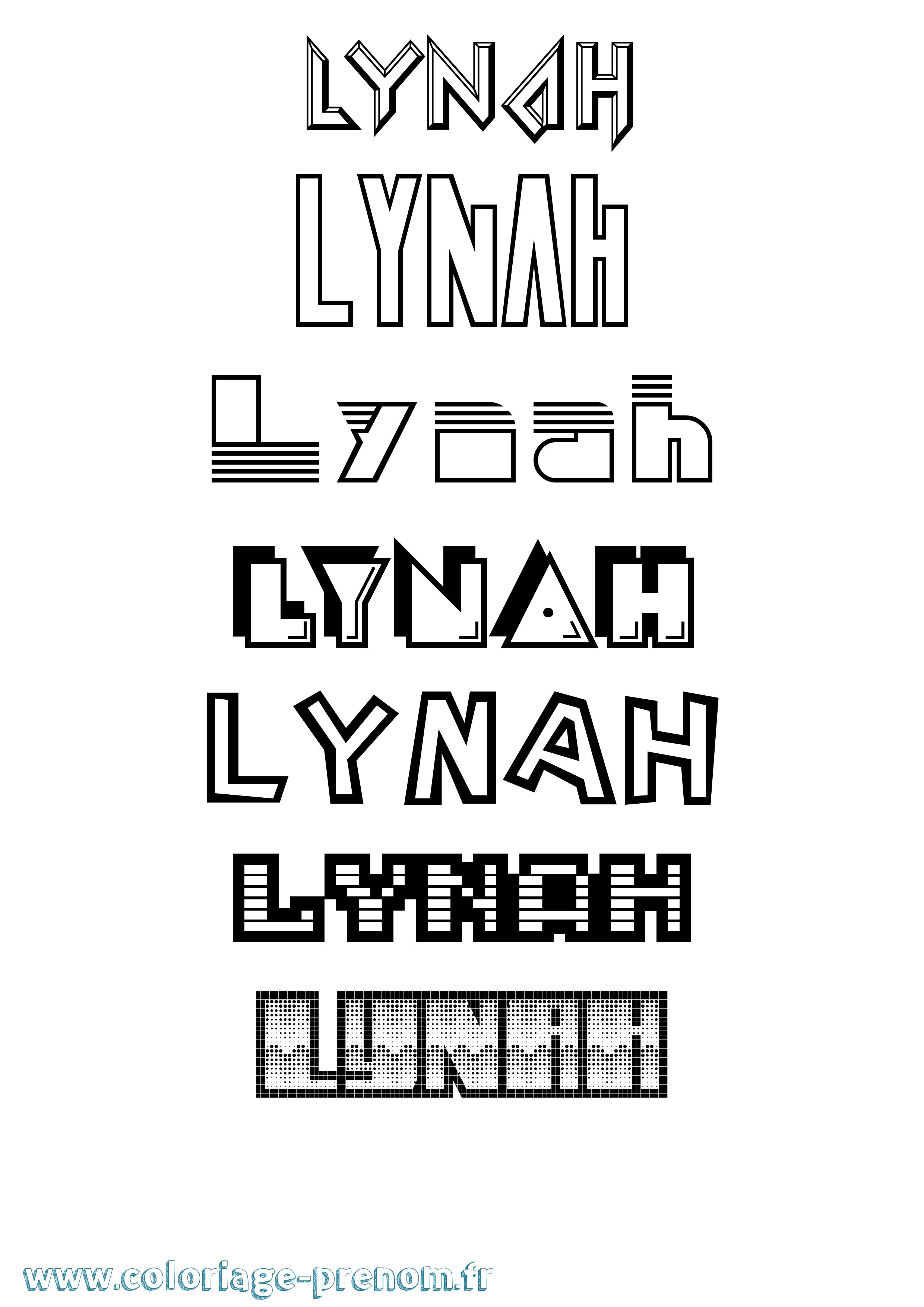 Coloriage Lynah Jeux Vidéos Coloriage prénom Lynah Jeux Vidéos