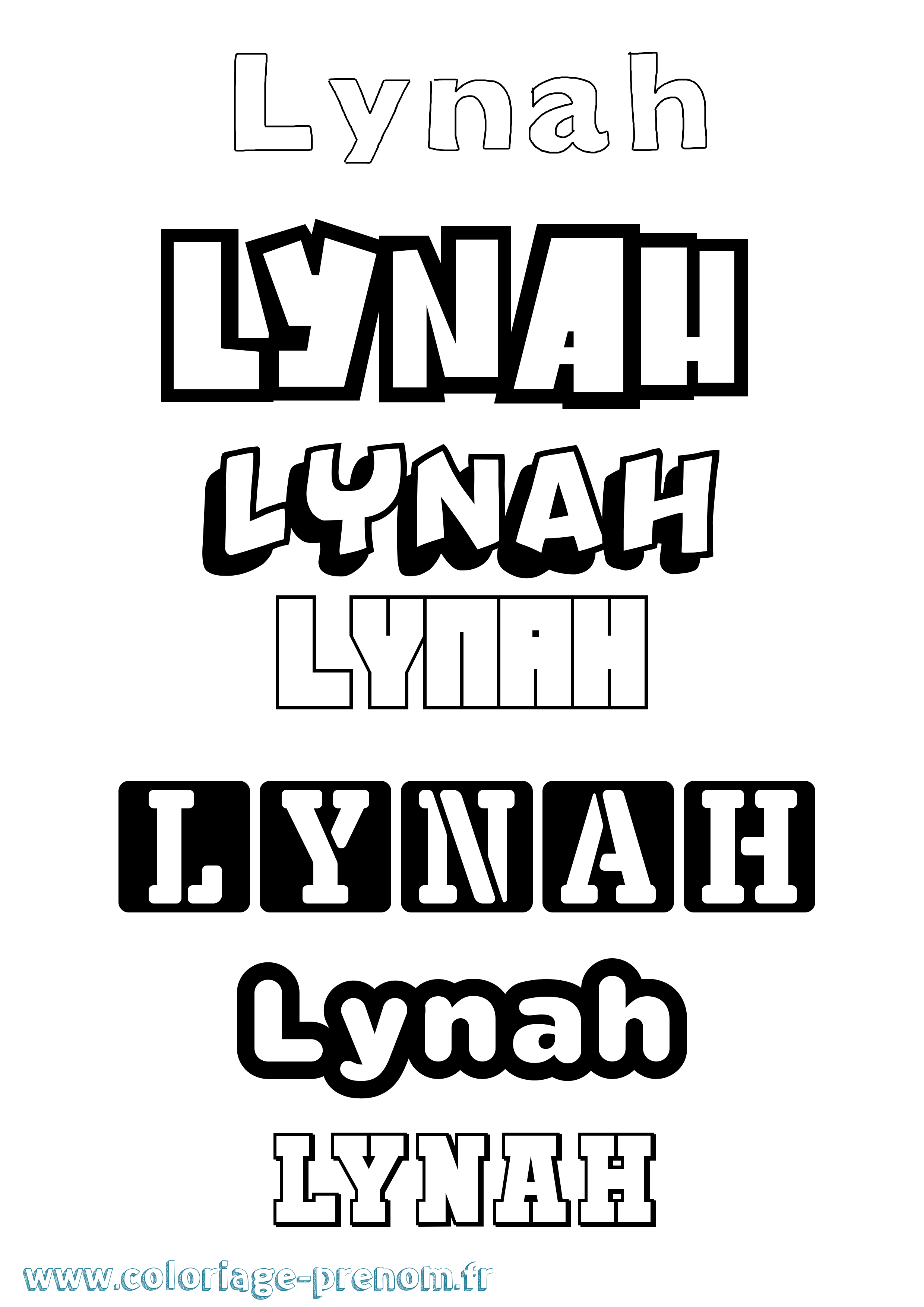 Coloriage Lynah Simple Coloriage prénom Lynah Simple
