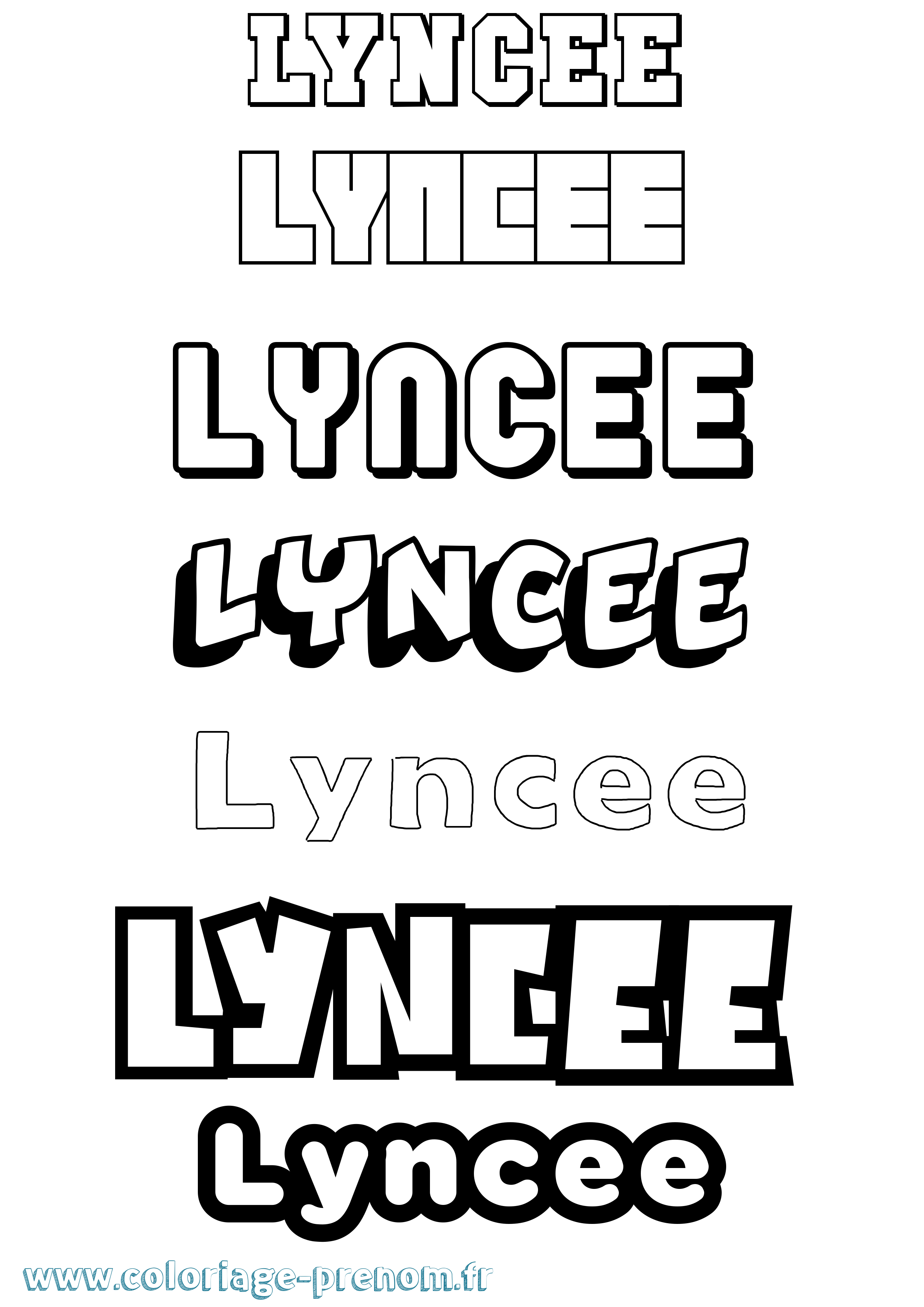 Coloriage Lyncee Simple Coloriage prénom Lyncee Simple