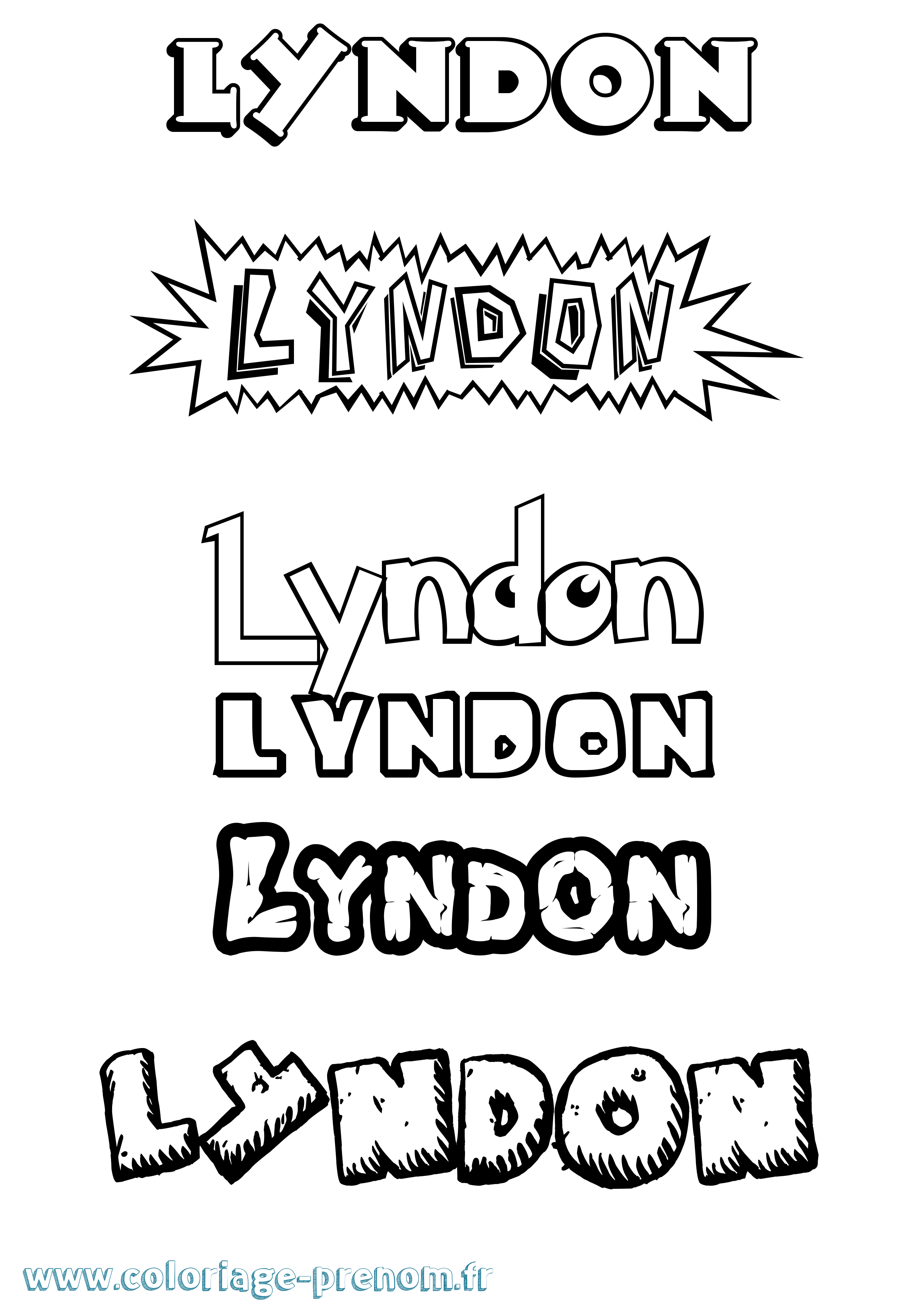 Coloriage Lyndon Dessin Animé Coloriage prénom Lyndon Dessin Animé
