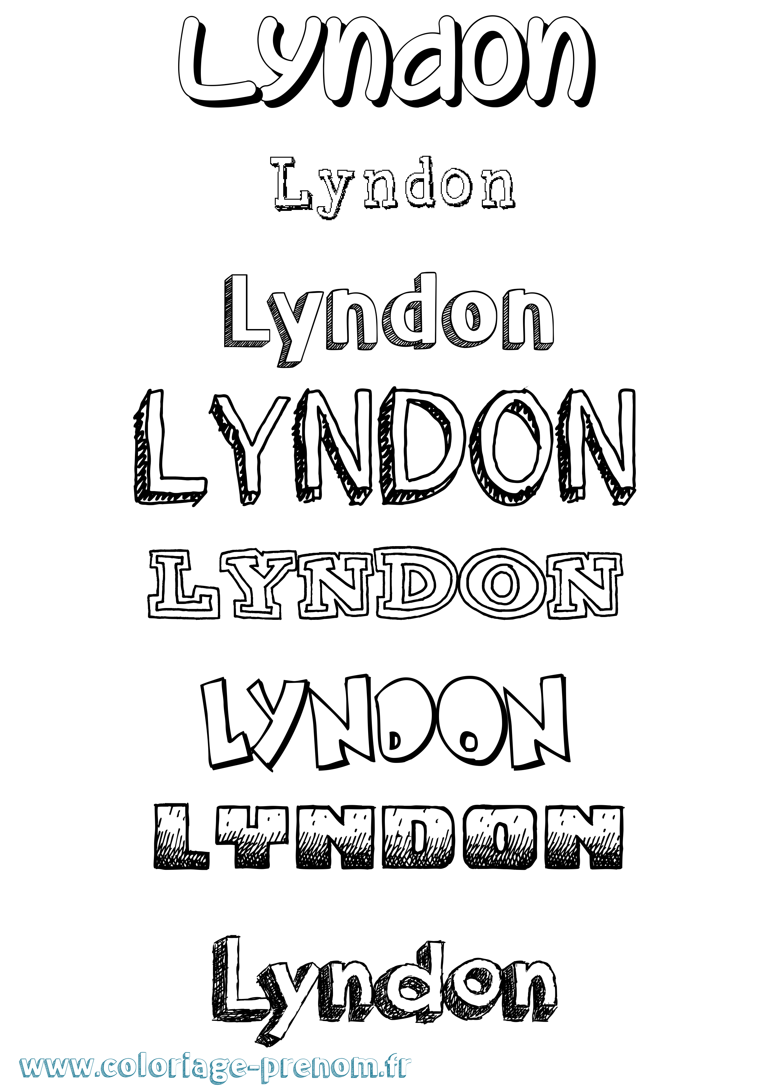 Coloriage Lyndon Dessiné Coloriage prénom Lyndon Dessiné