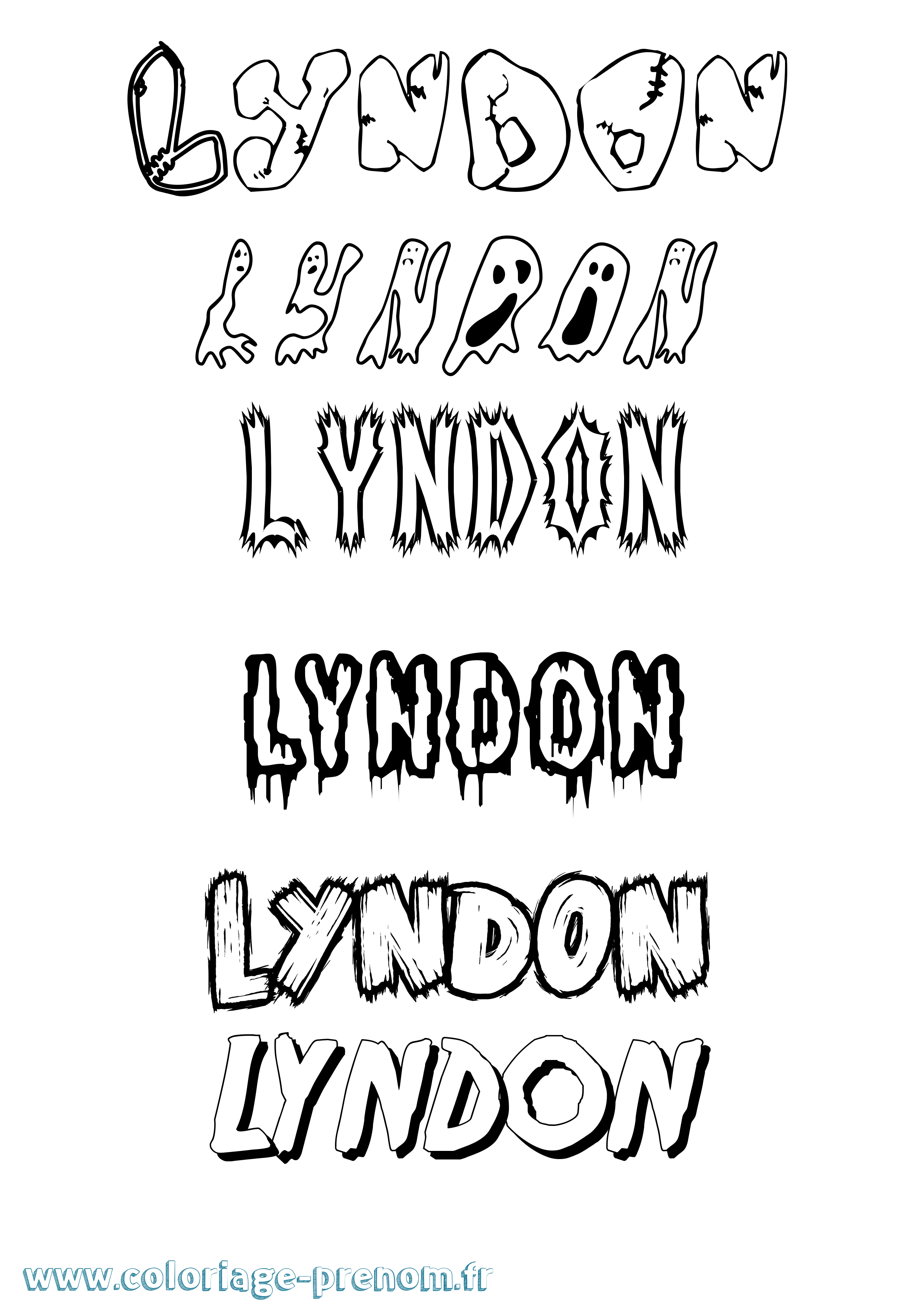 Coloriage Lyndon Frisson Coloriage prénom Lyndon Frisson