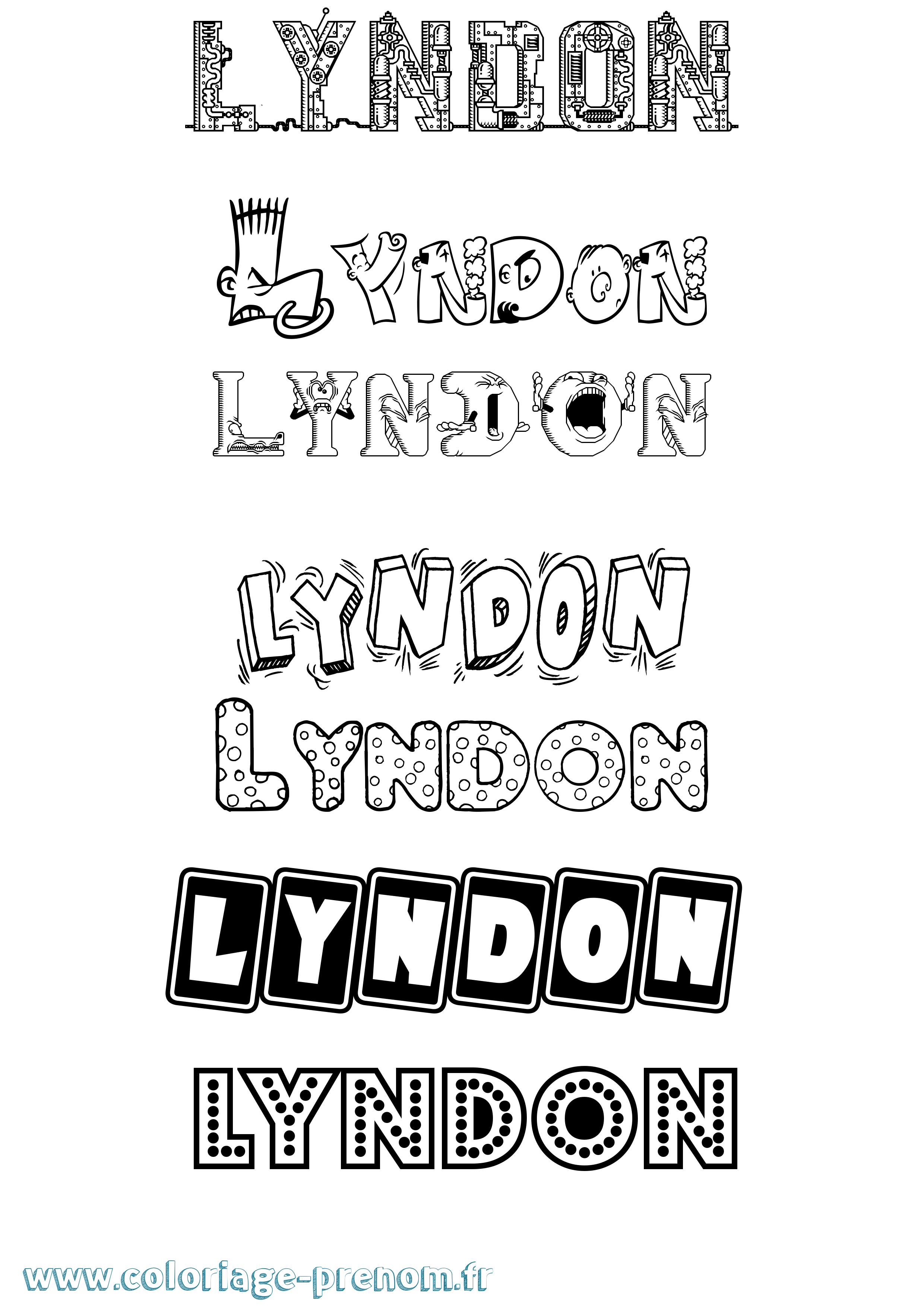 Coloriage Lyndon Fun Coloriage prénom Lyndon Fun