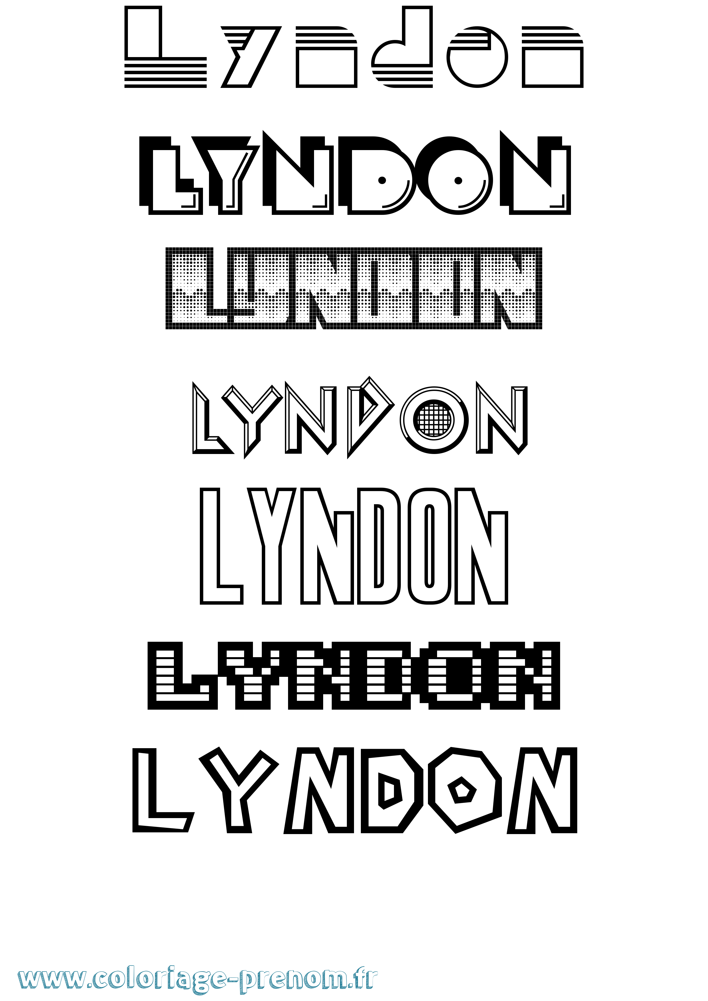 Coloriage Lyndon Jeux Vidéos Coloriage prénom Lyndon Jeux Vidéos