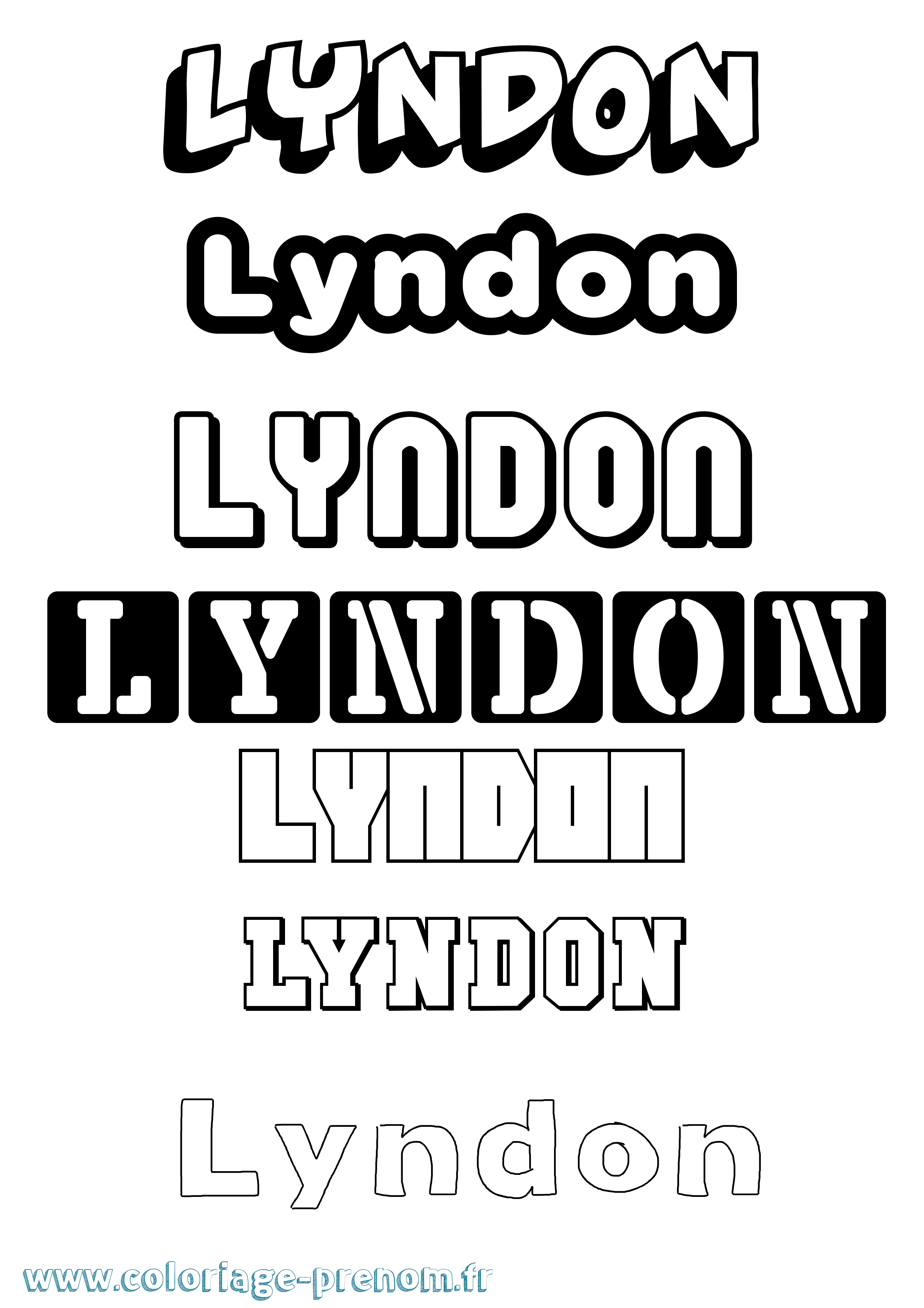 Coloriage Lyndon Simple Coloriage prénom Lyndon Simple