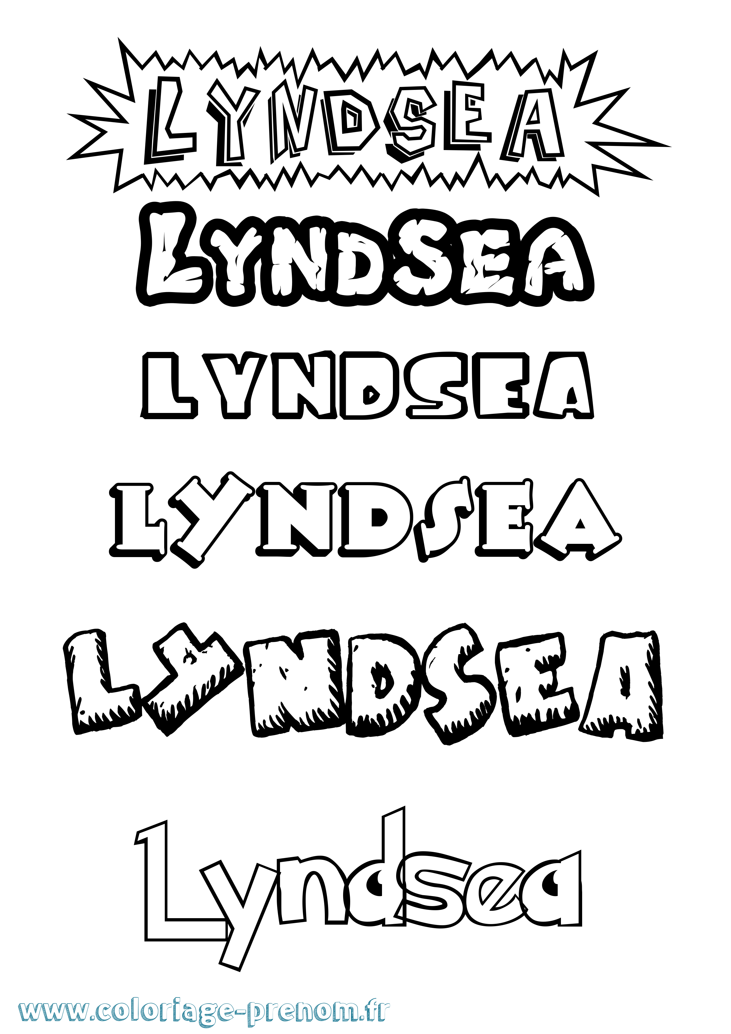 Coloriage Lyndsea Dessin Animé Coloriage prénom Lyndsea Dessin Animé