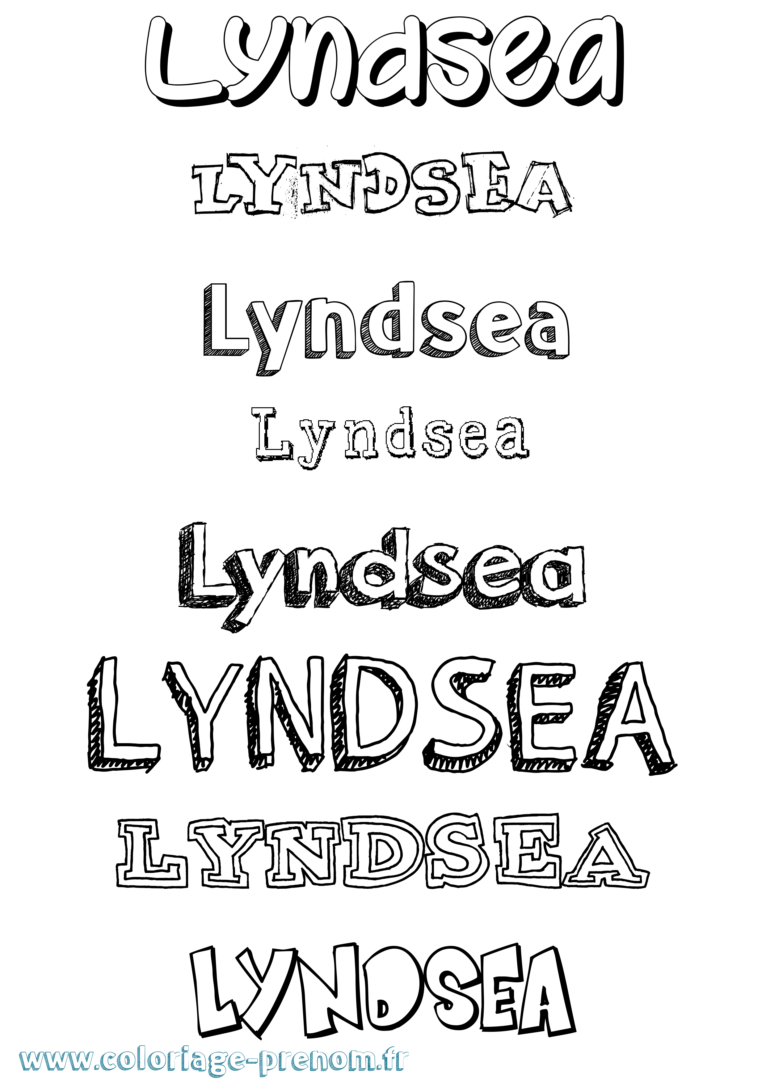 Coloriage Lyndsea Dessiné Coloriage prénom Lyndsea Dessiné