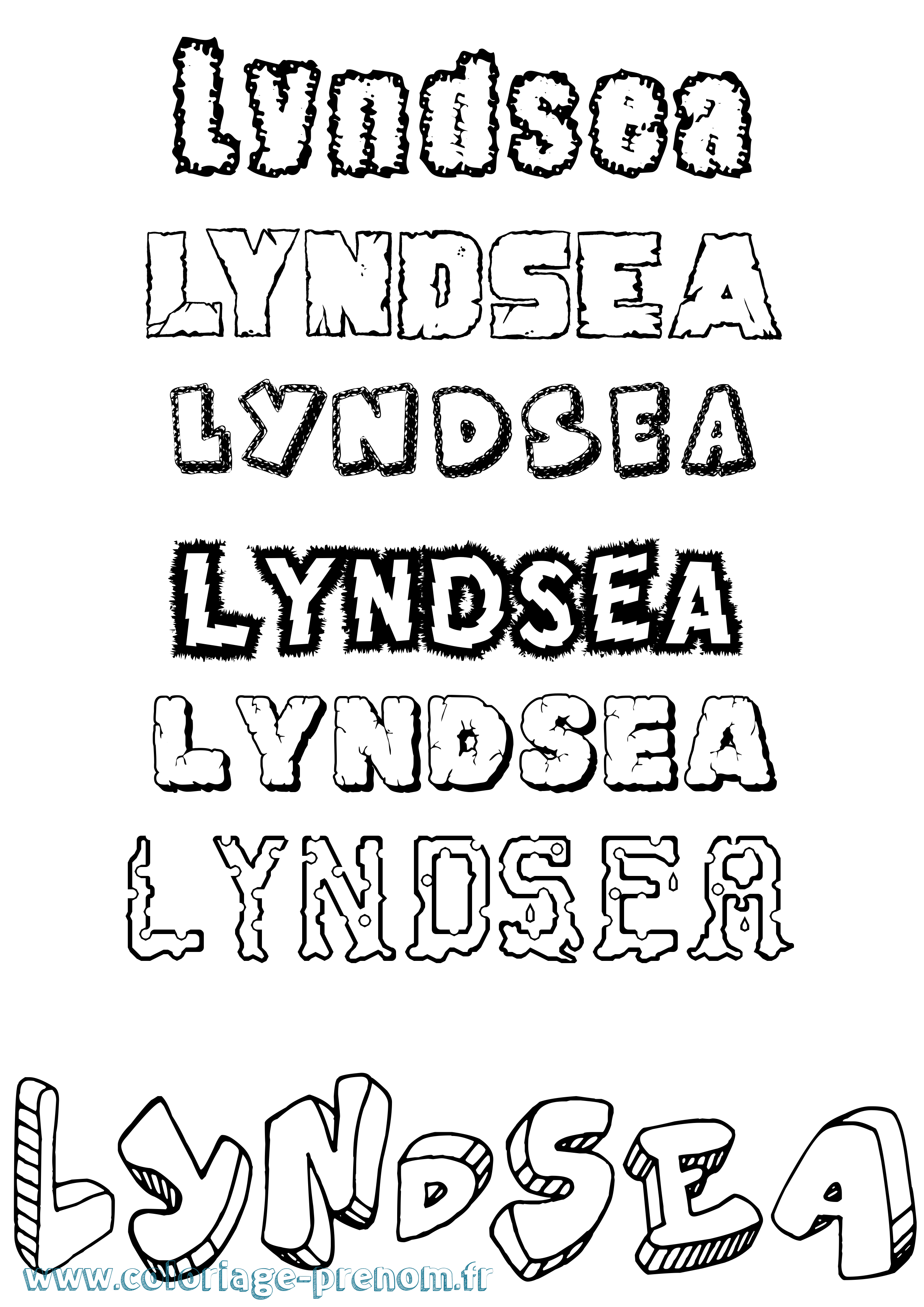 Coloriage Lyndsea Destructuré Coloriage prénom Lyndsea Destructuré