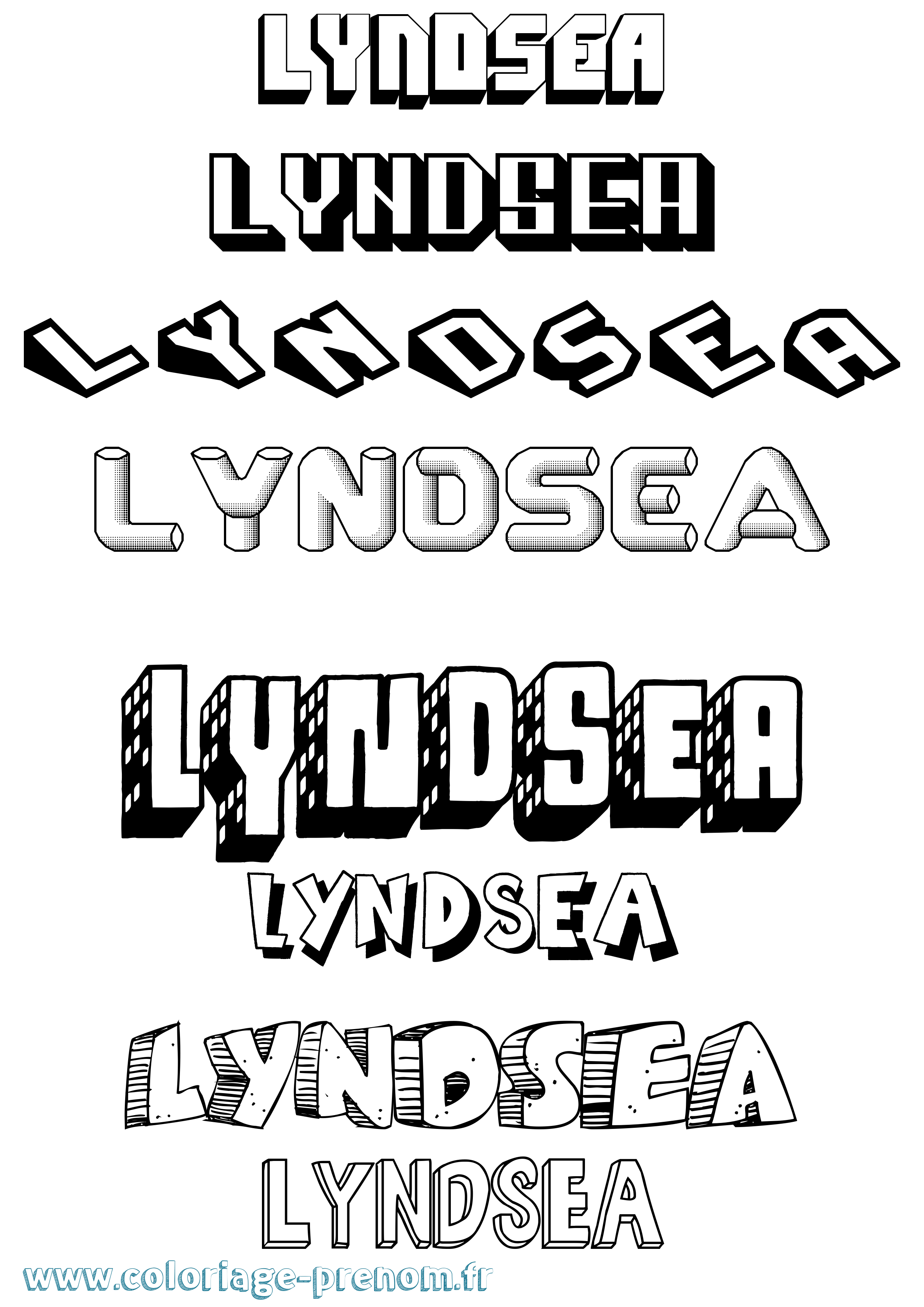 Coloriage Lyndsea Effet 3D Coloriage prénom Lyndsea Effet 3D