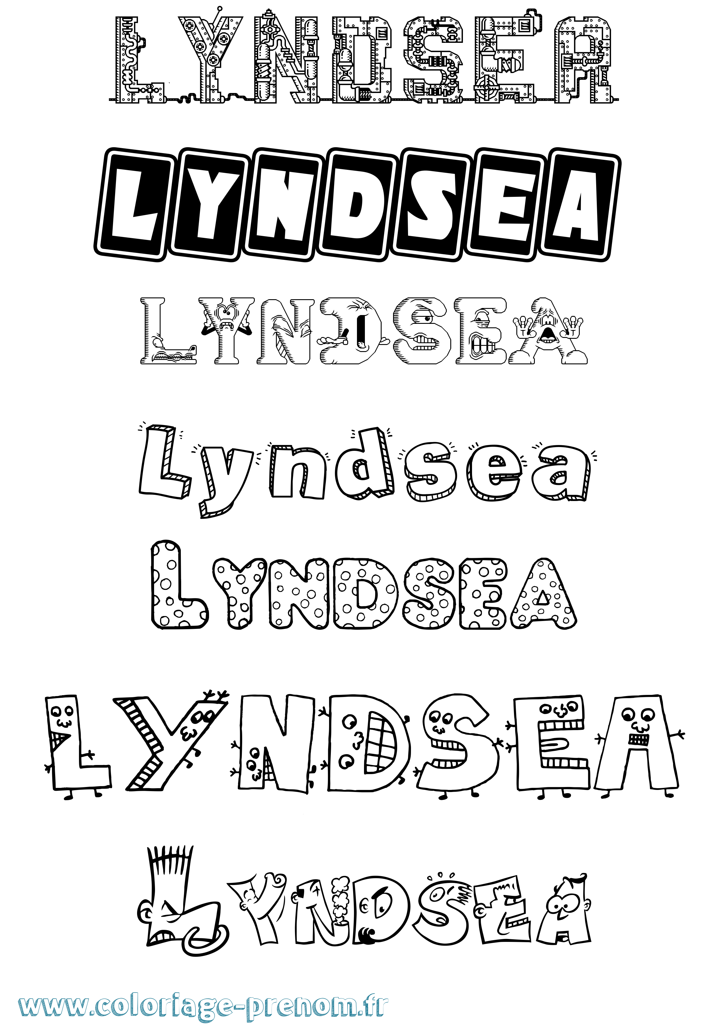 Coloriage Lyndsea Fun Coloriage prénom Lyndsea Fun
