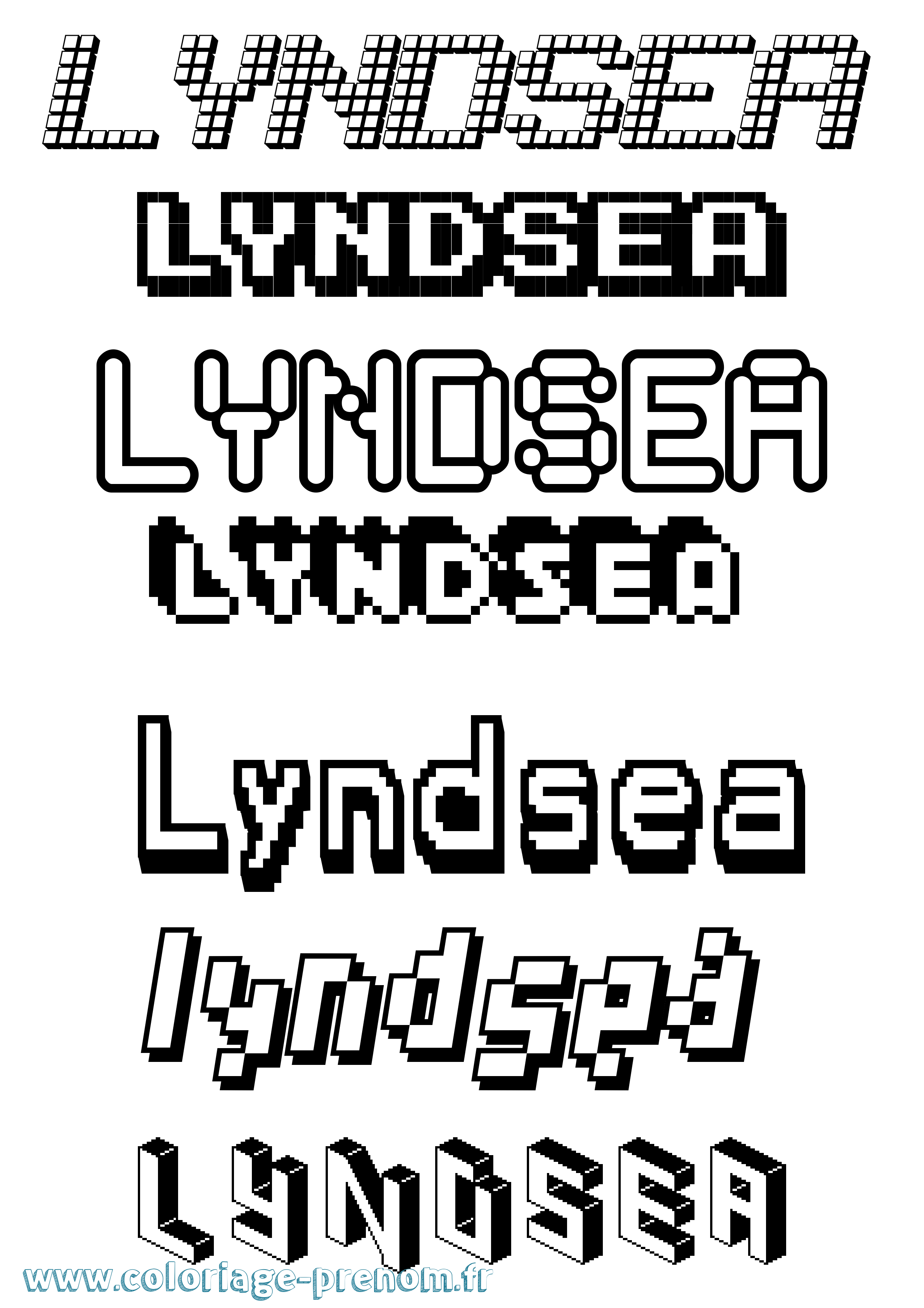 Coloriage Lyndsea Pixel Coloriage prénom Lyndsea Pixel