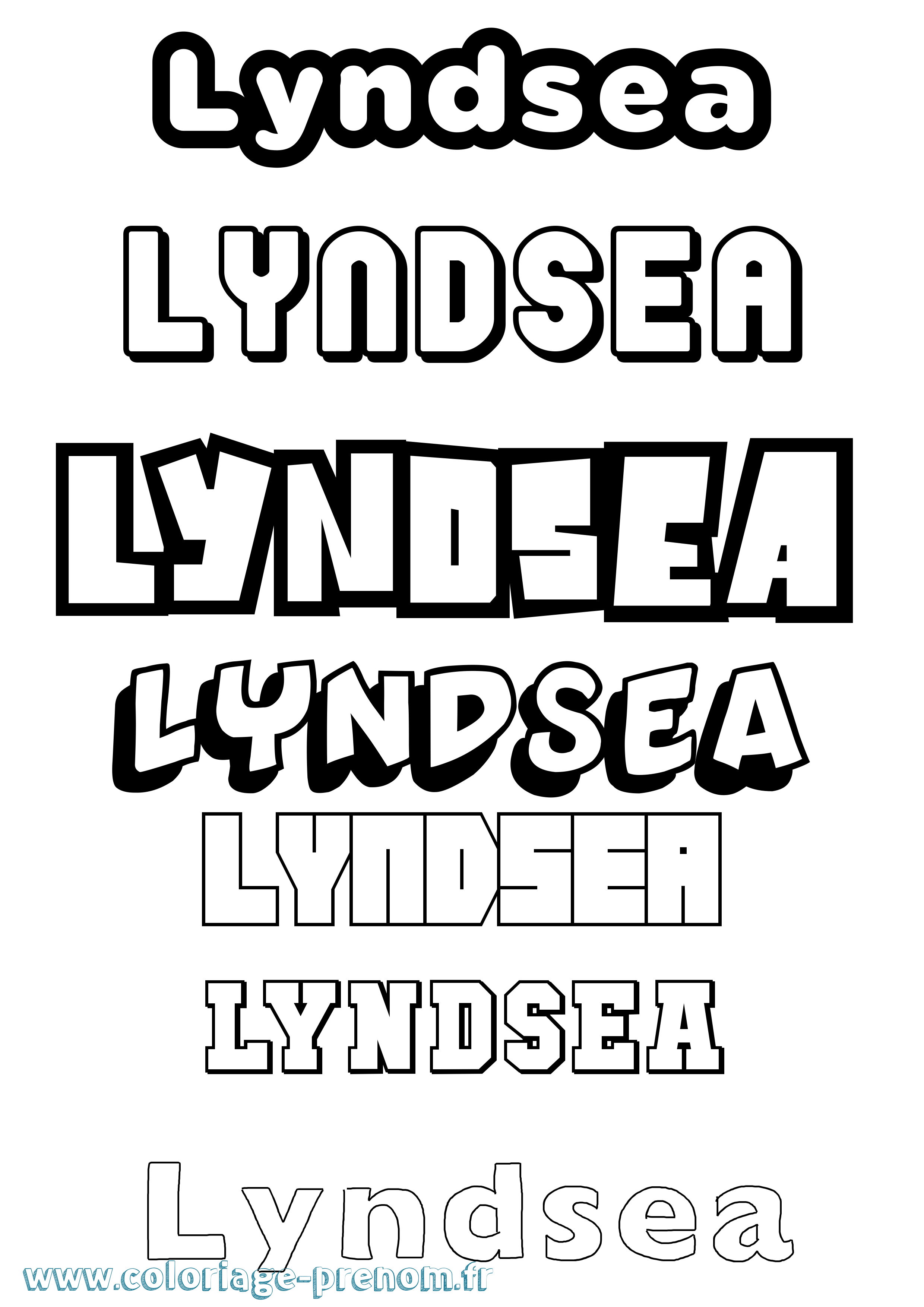 Coloriage Lyndsea Simple Coloriage prénom Lyndsea Simple