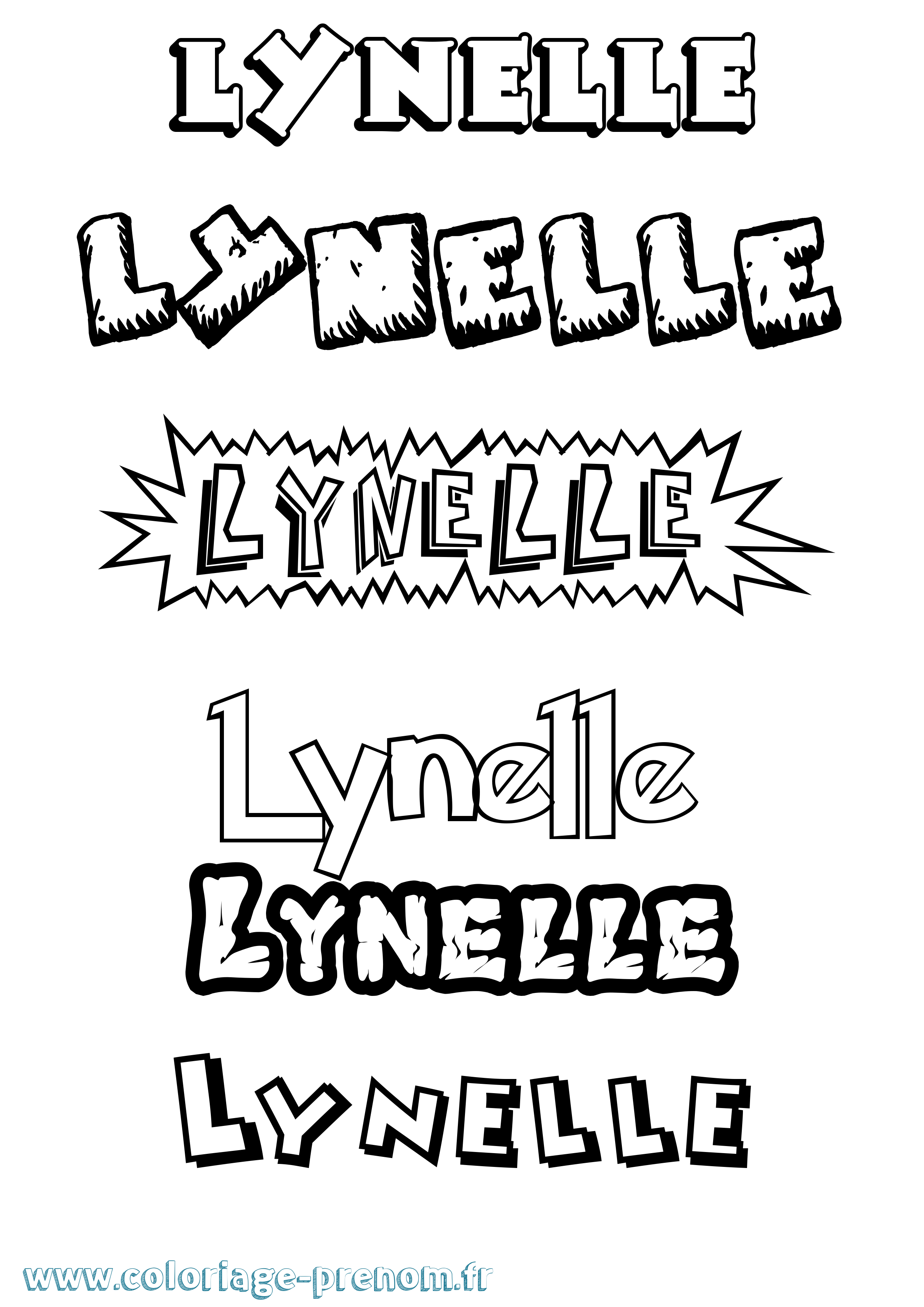 Coloriage Lynelle Dessin Animé Coloriage prénom Lynelle Dessin Animé