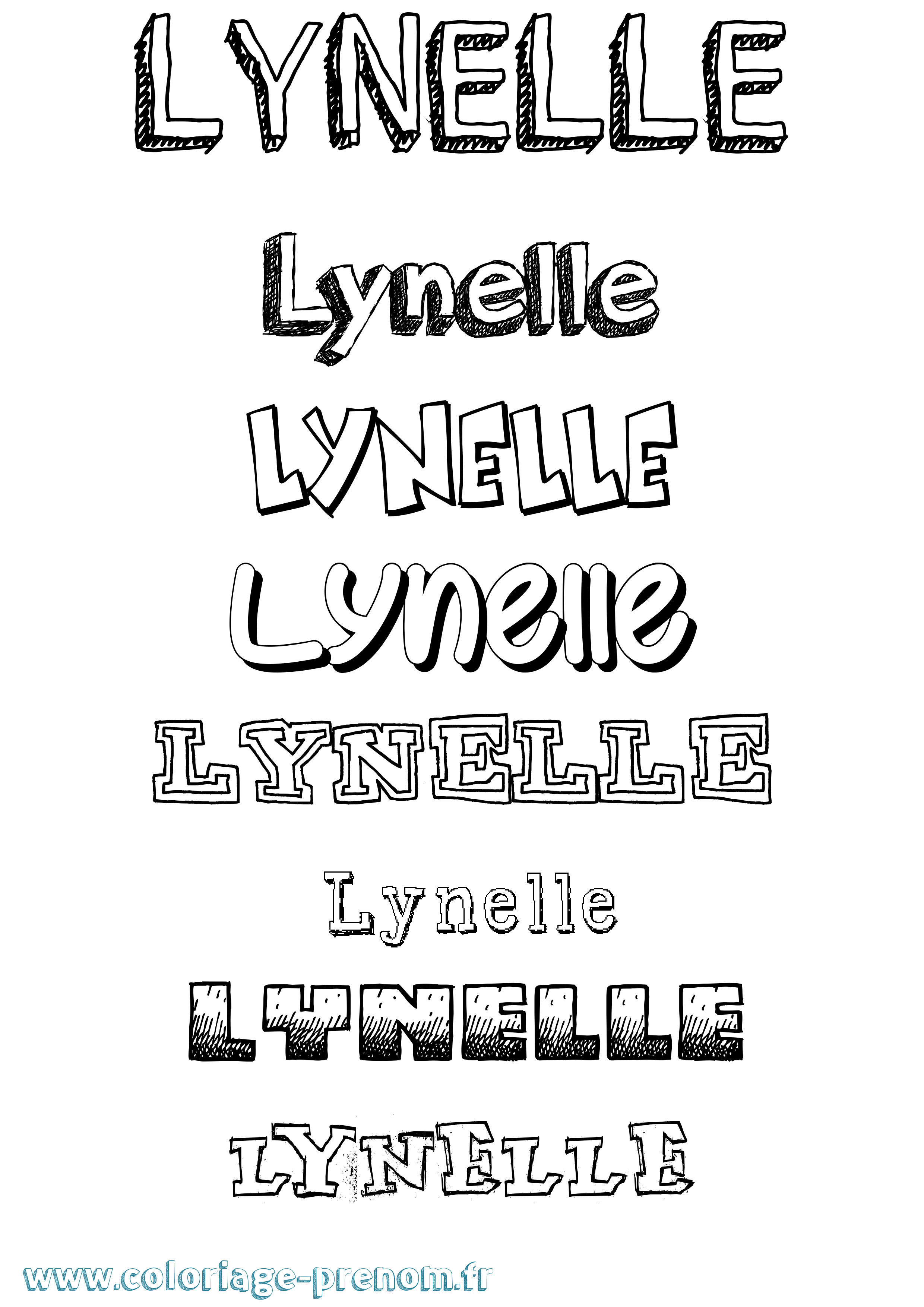 Coloriage Lynelle Dessiné Coloriage prénom Lynelle Dessiné