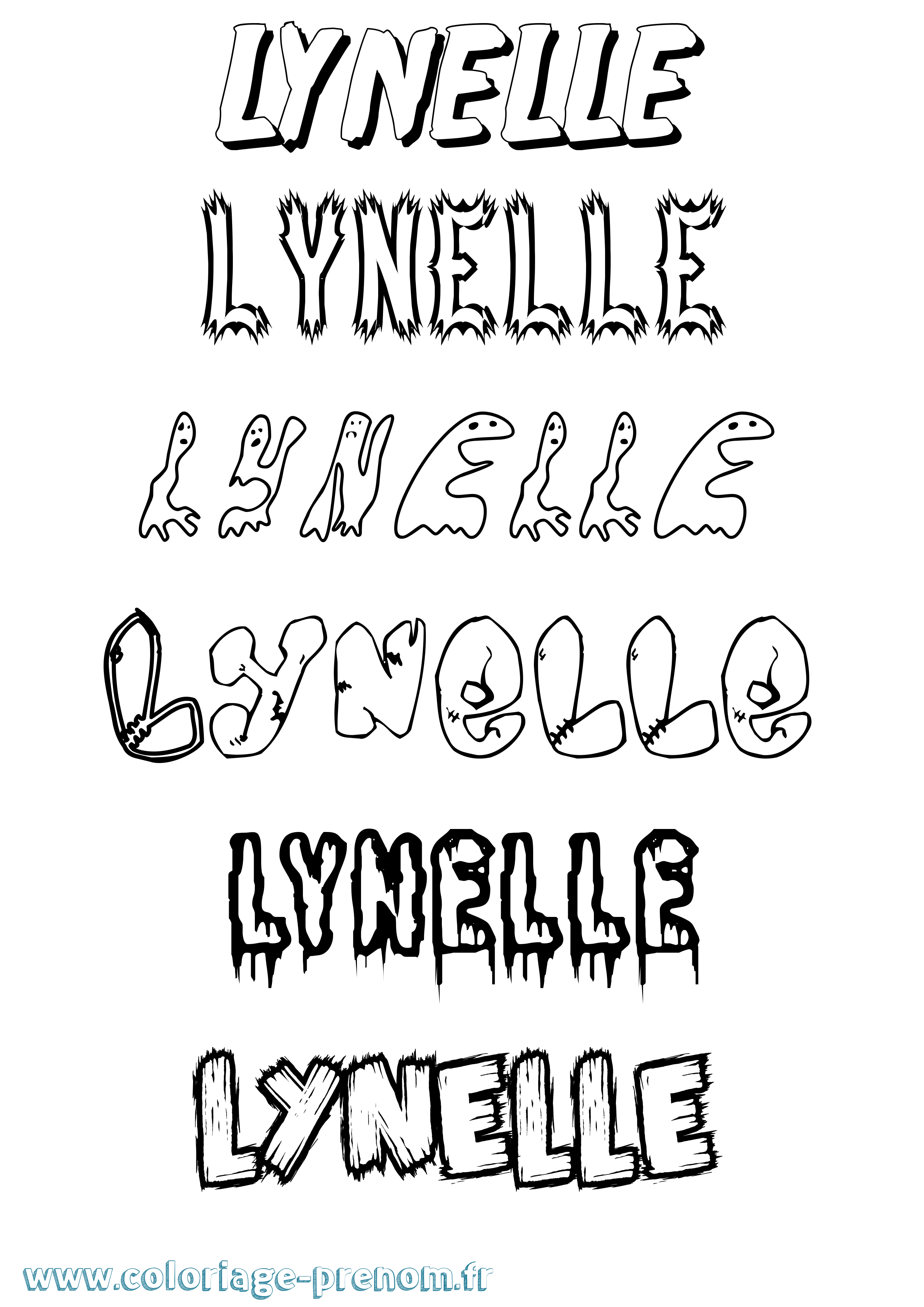 Coloriage Lynelle Frisson Coloriage prénom Lynelle Frisson