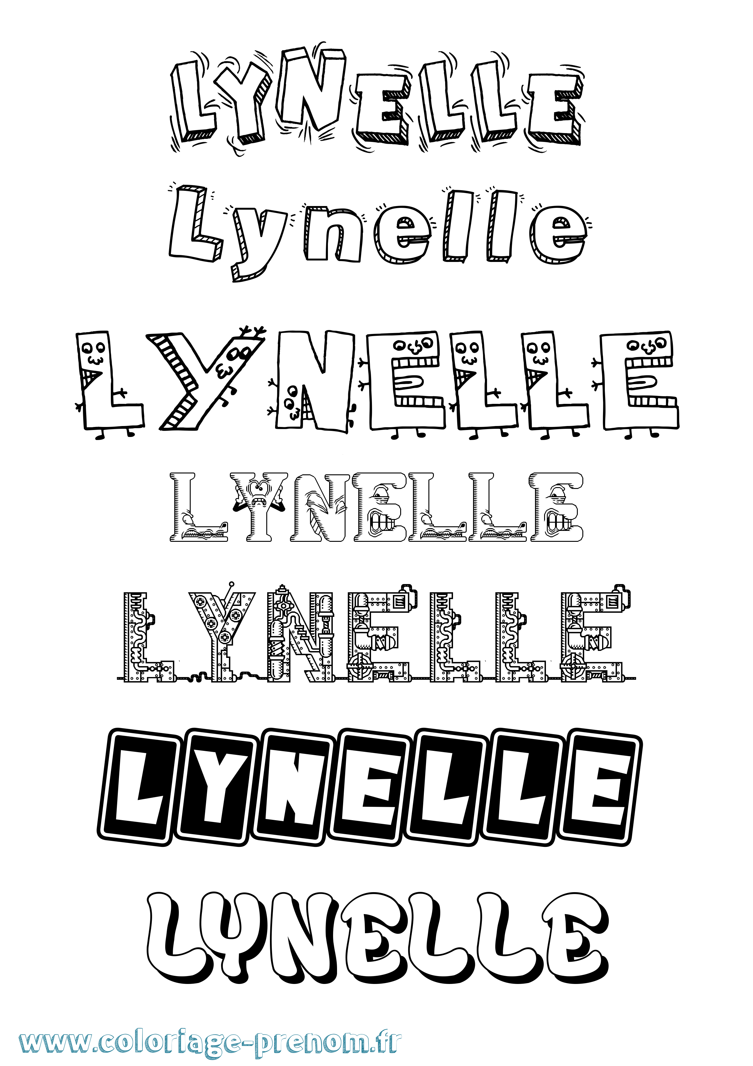 Coloriage Lynelle Fun Coloriage prénom Lynelle Fun