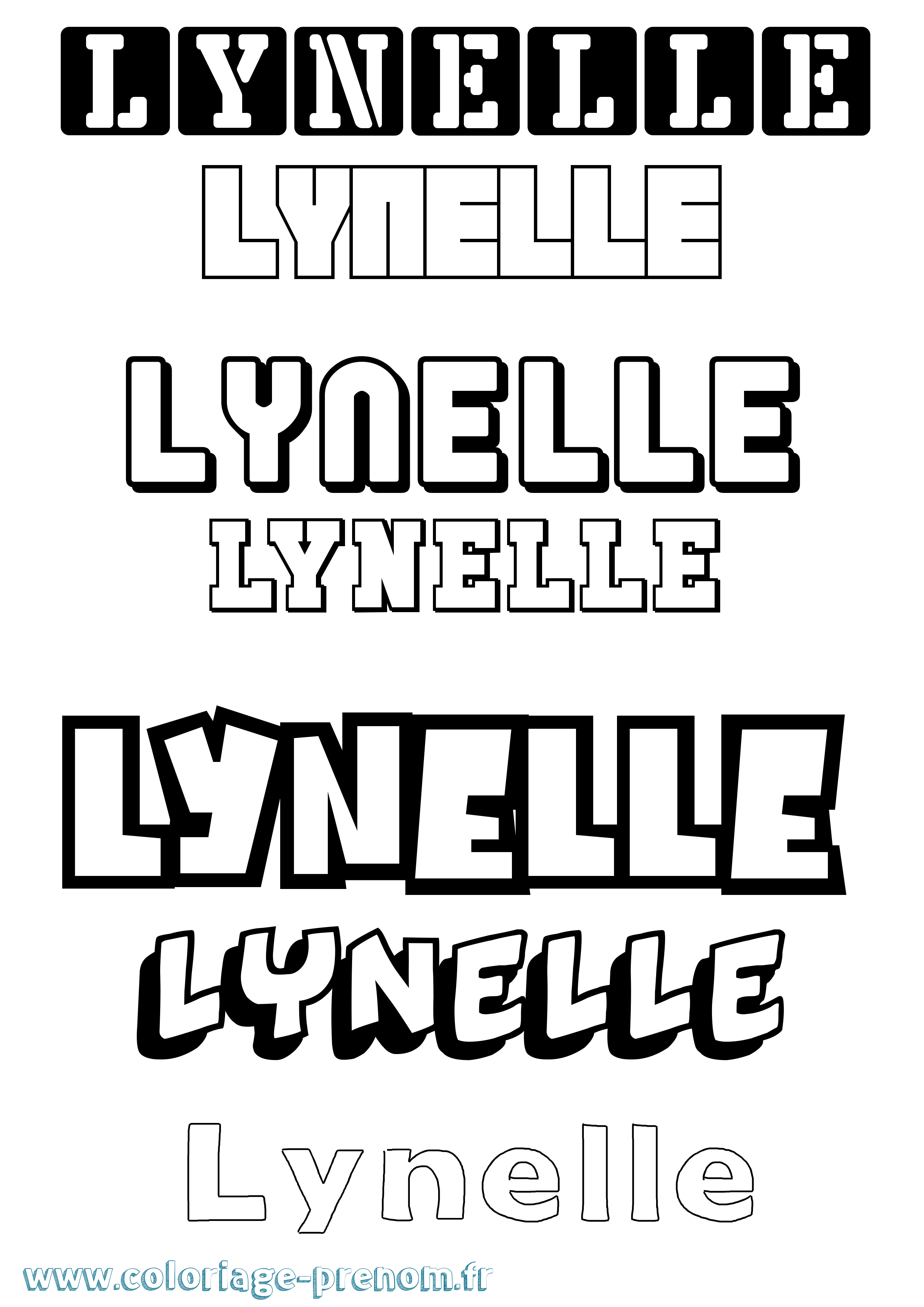 Coloriage Lynelle Simple Coloriage prénom Lynelle Simple