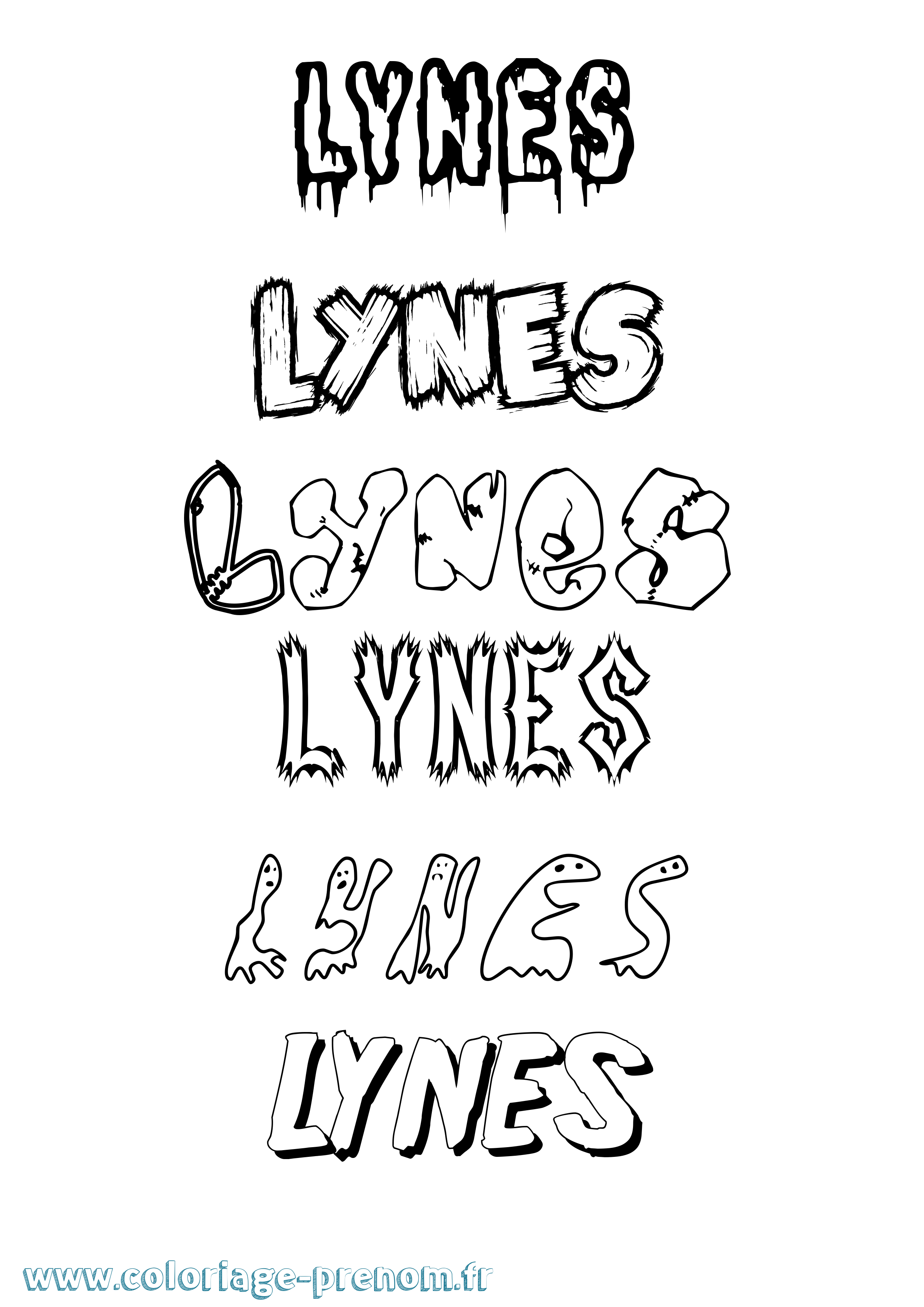 Coloriage Lynes Frisson Coloriage prénom Lynes Frisson