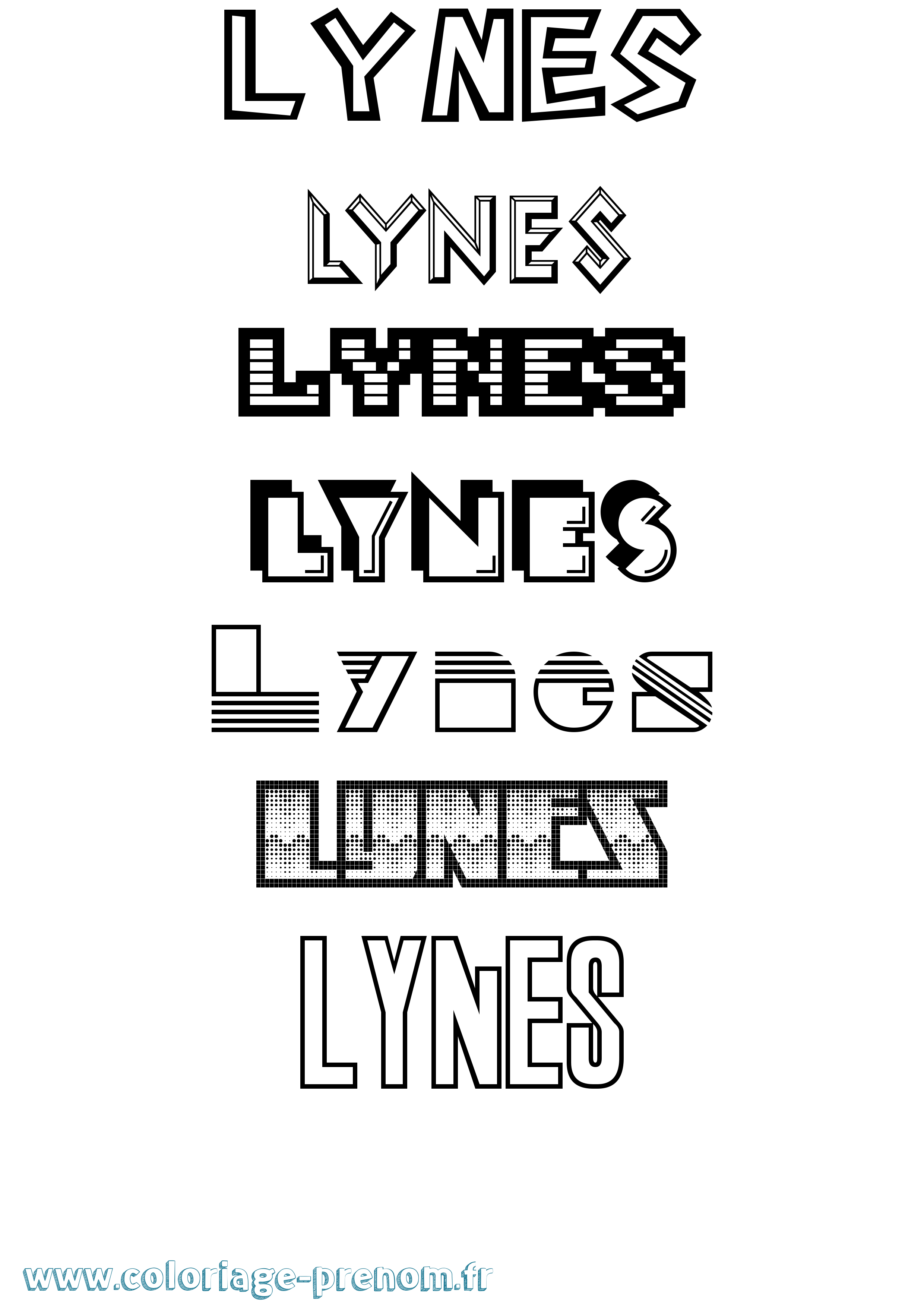 Coloriage Lynes Jeux Vidéos Coloriage prénom Lynes Jeux Vidéos