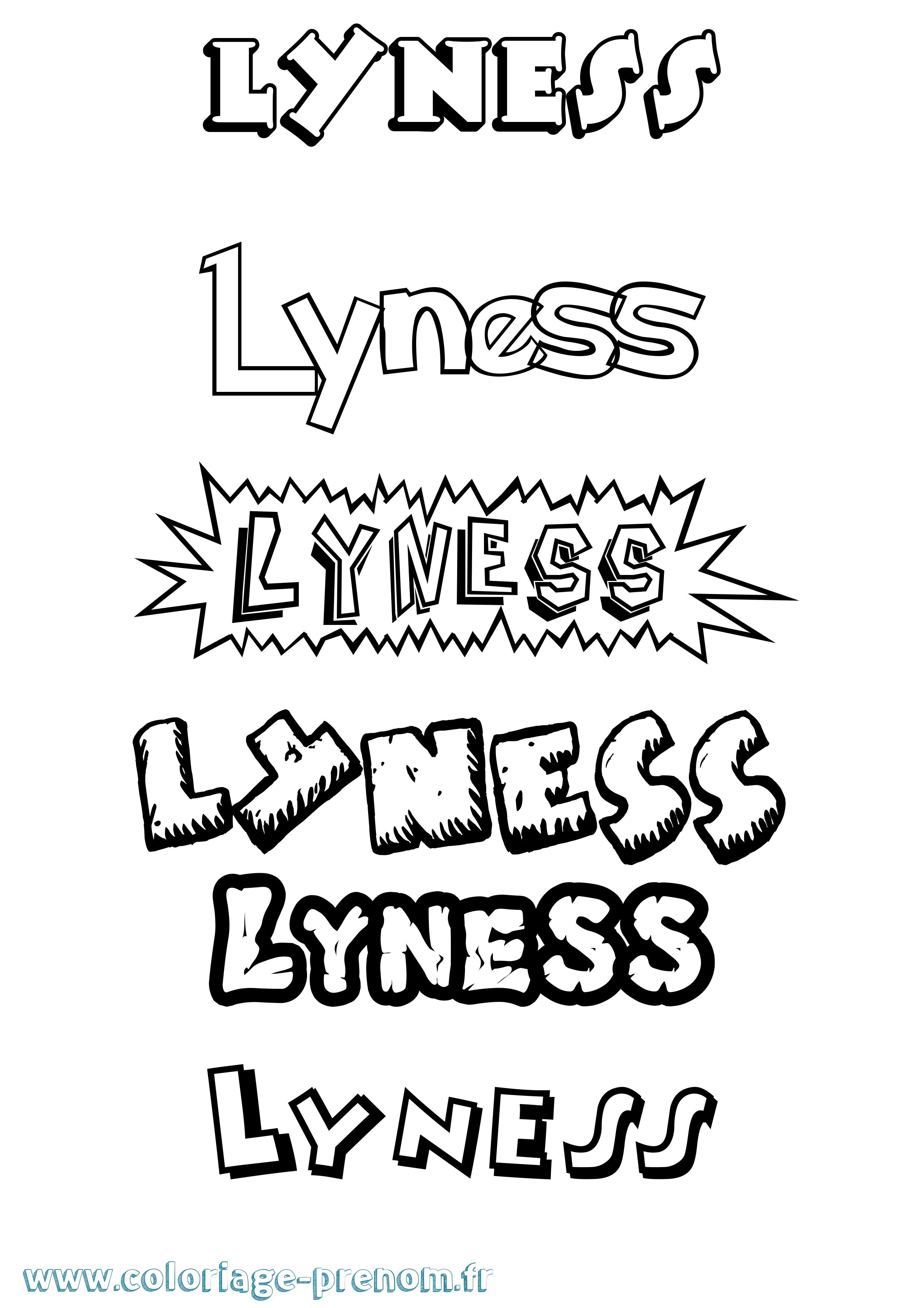Coloriage Lyness Dessin Animé Coloriage prénom Lyness Dessin Animé