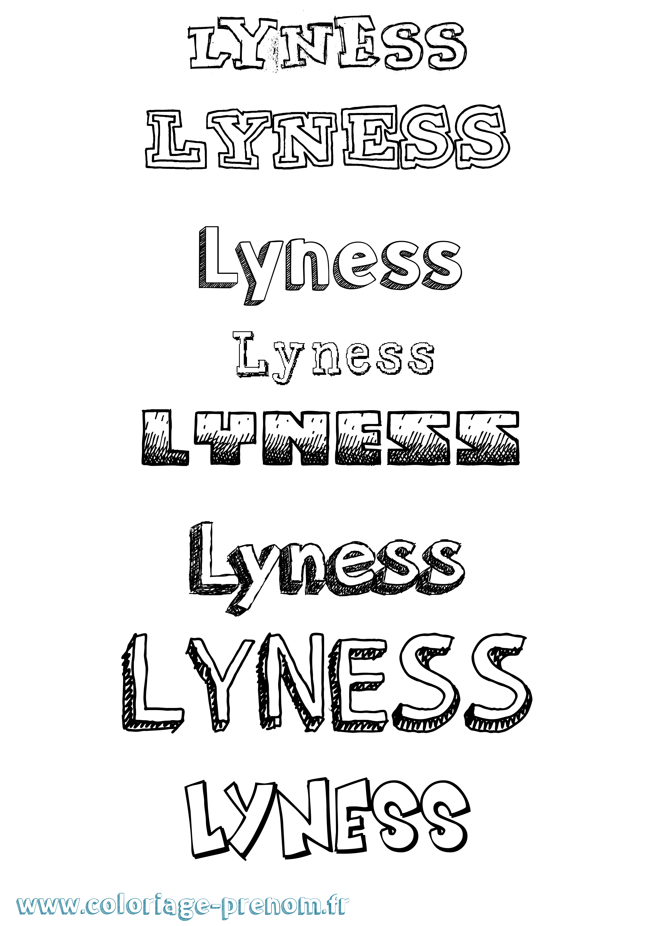 Coloriage Lyness Dessiné Coloriage prénom Lyness Dessiné
