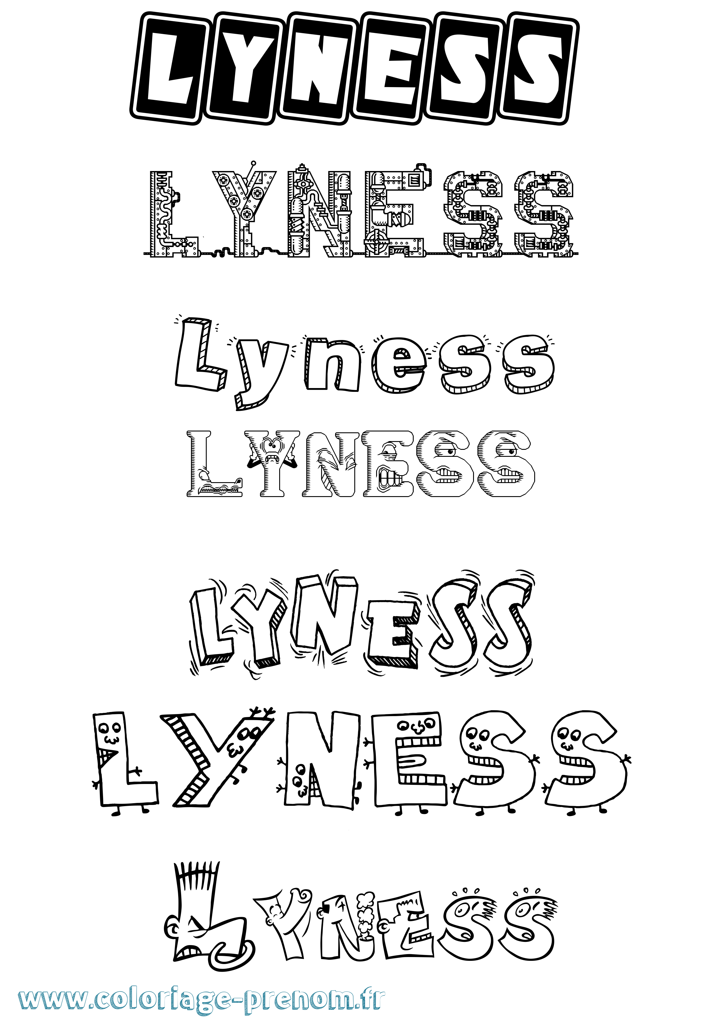 Coloriage Lyness Fun Coloriage prénom Lyness Fun
