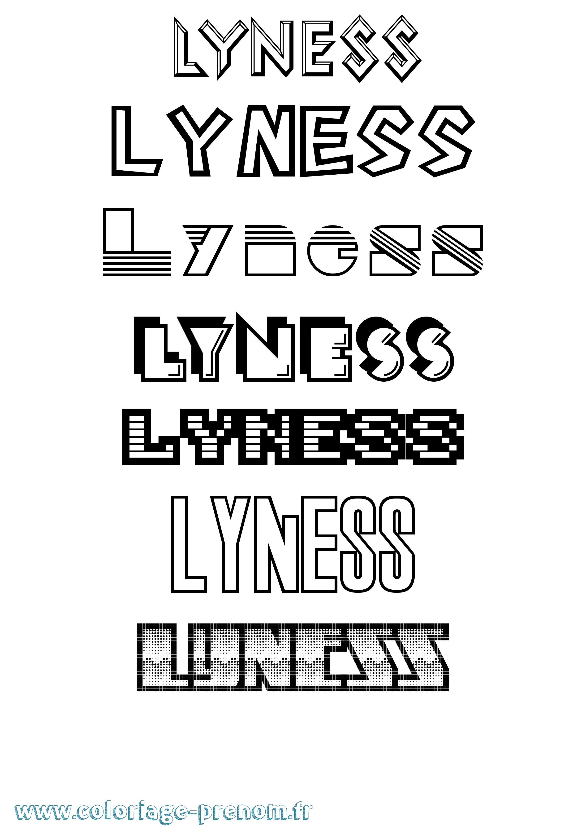 Coloriage Lyness Jeux Vidéos Coloriage prénom Lyness Jeux Vidéos