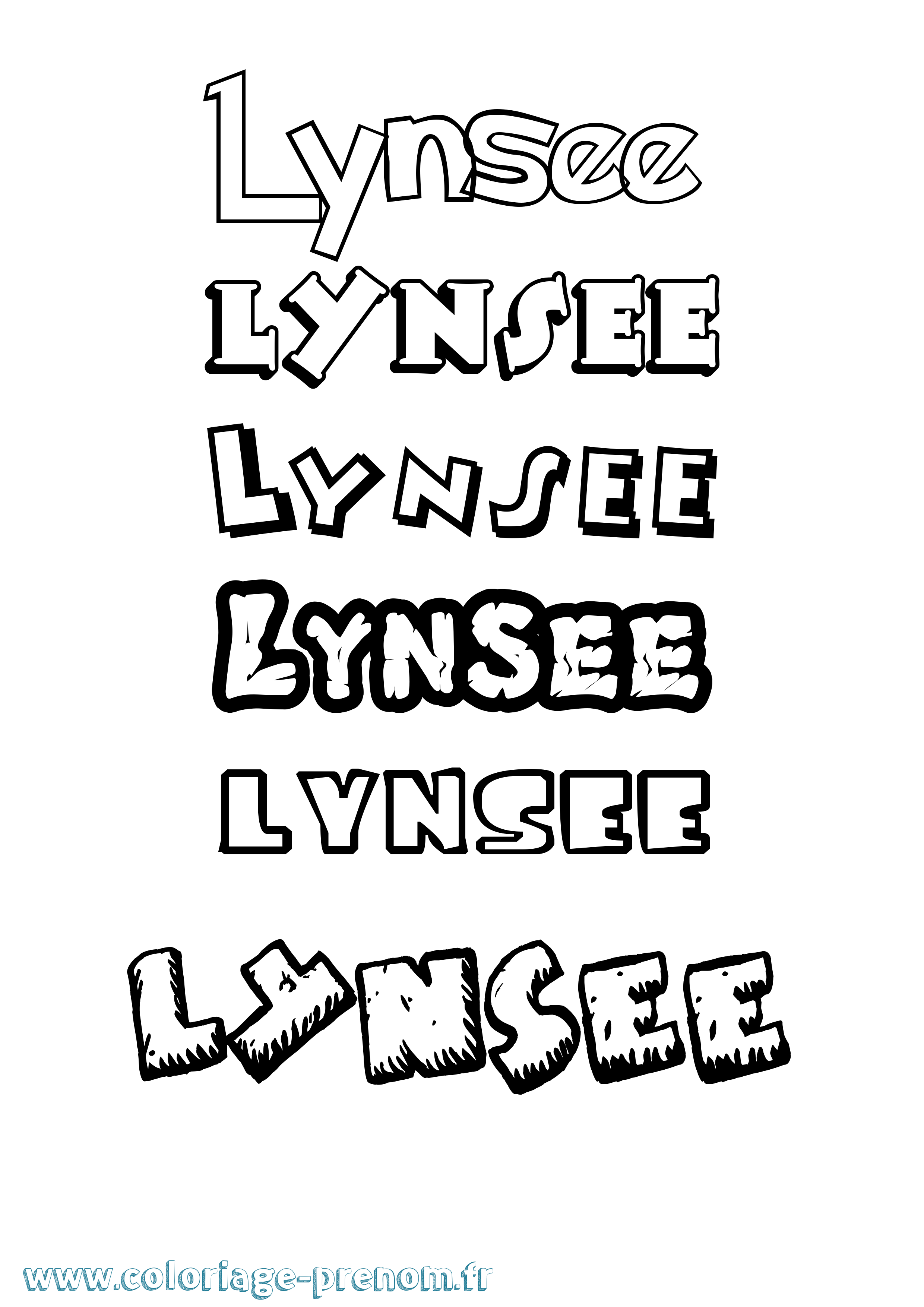Coloriage Lynsee Dessin Animé Coloriage prénom Lynsee Dessin Animé