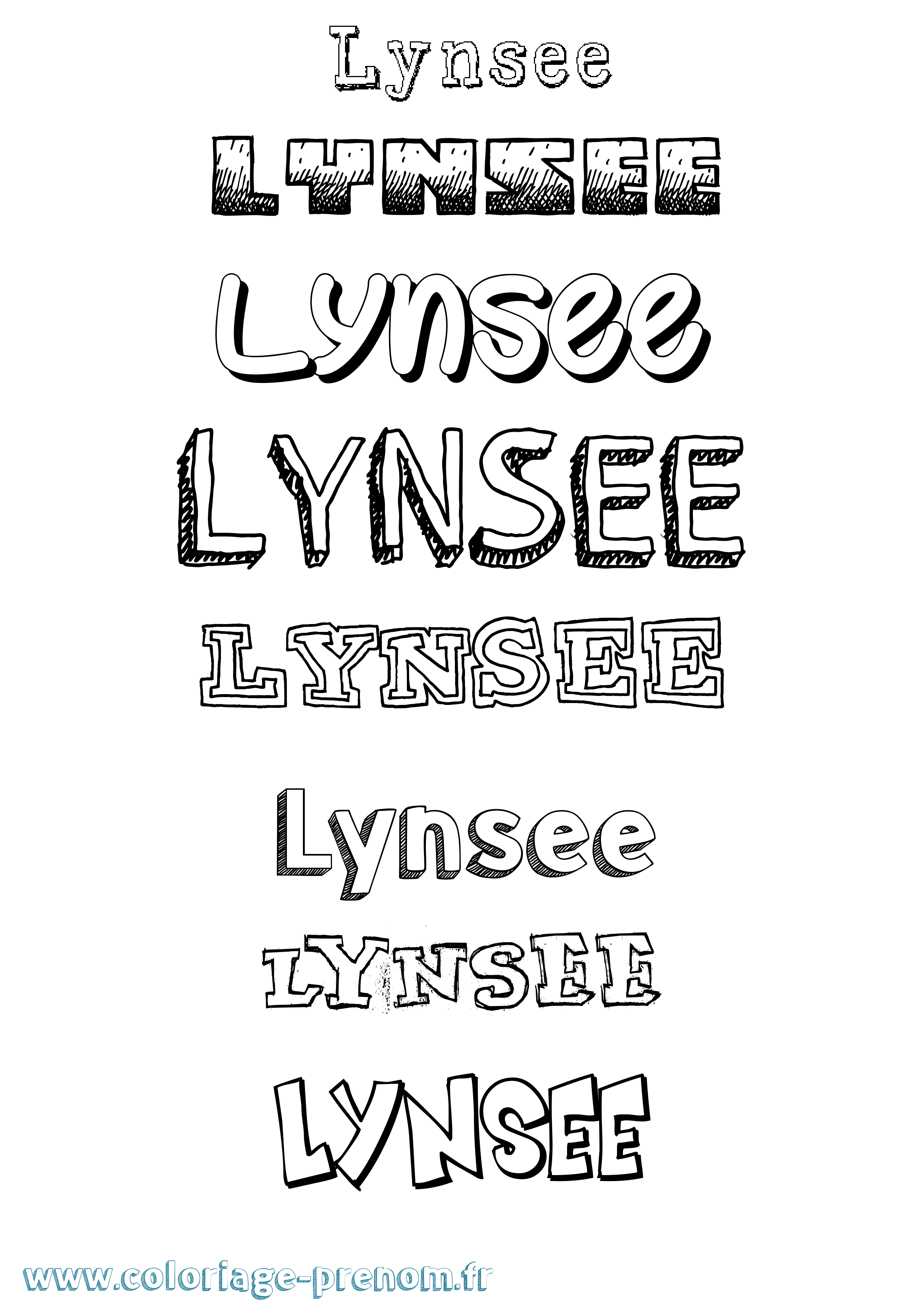 Coloriage Lynsee Dessiné Coloriage prénom Lynsee Dessiné