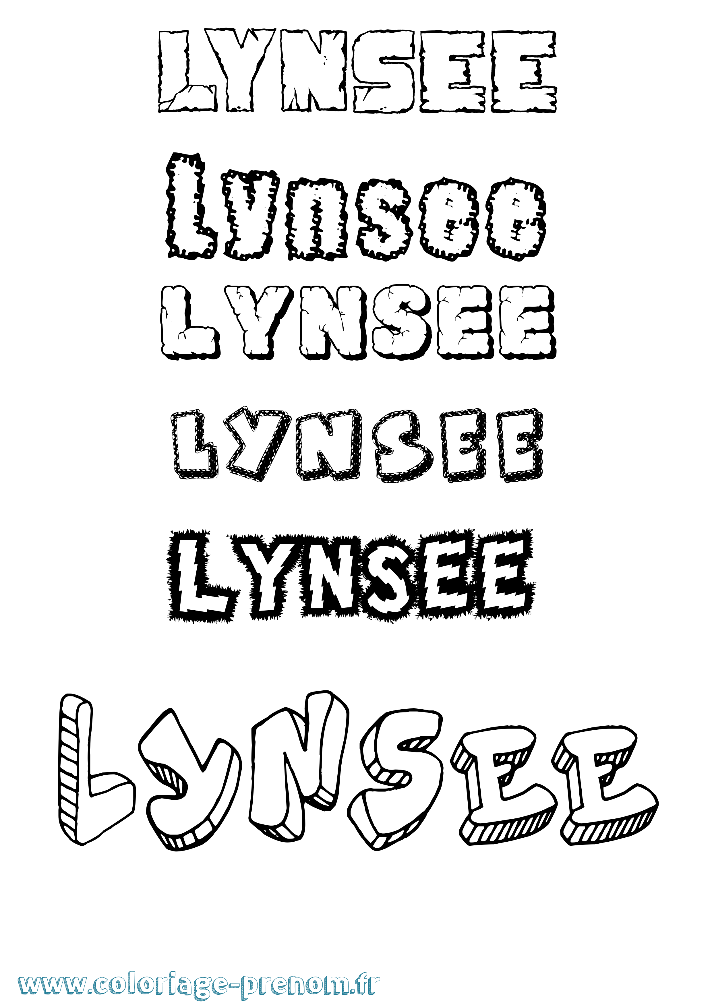 Coloriage Lynsee Destructuré Coloriage prénom Lynsee Destructuré