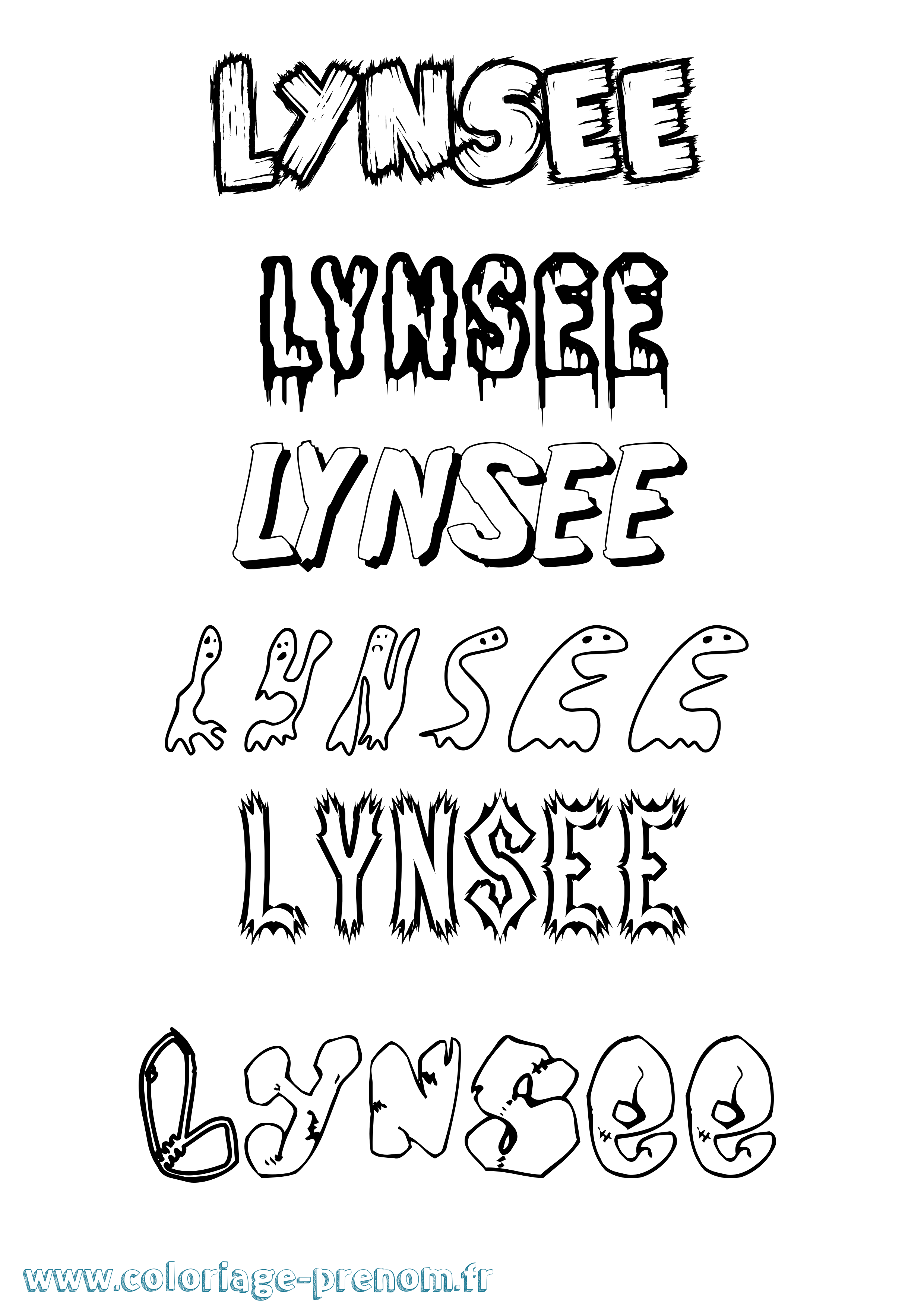 Coloriage Lynsee Frisson Coloriage prénom Lynsee Frisson