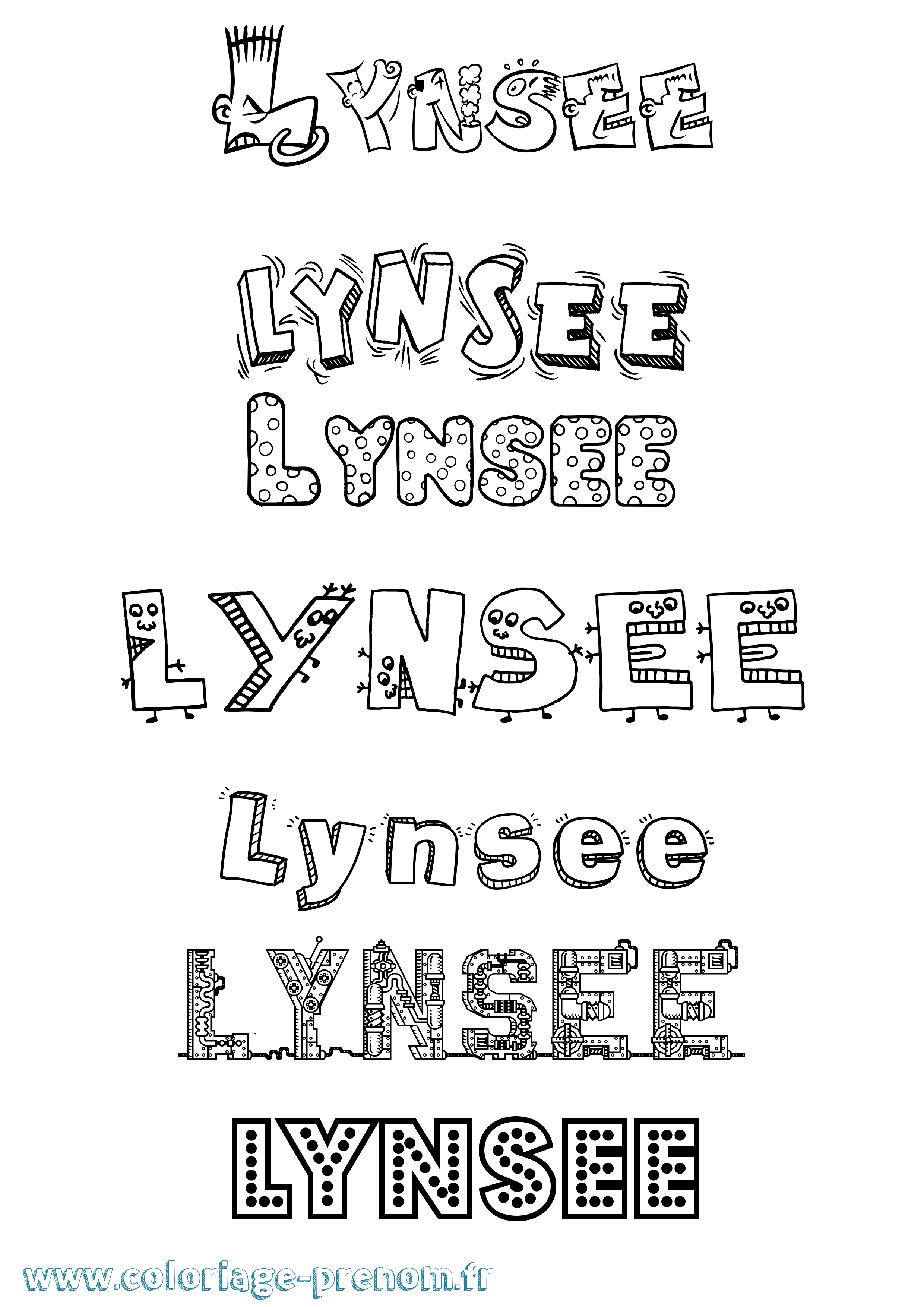Coloriage Lynsee Fun Coloriage prénom Lynsee Fun