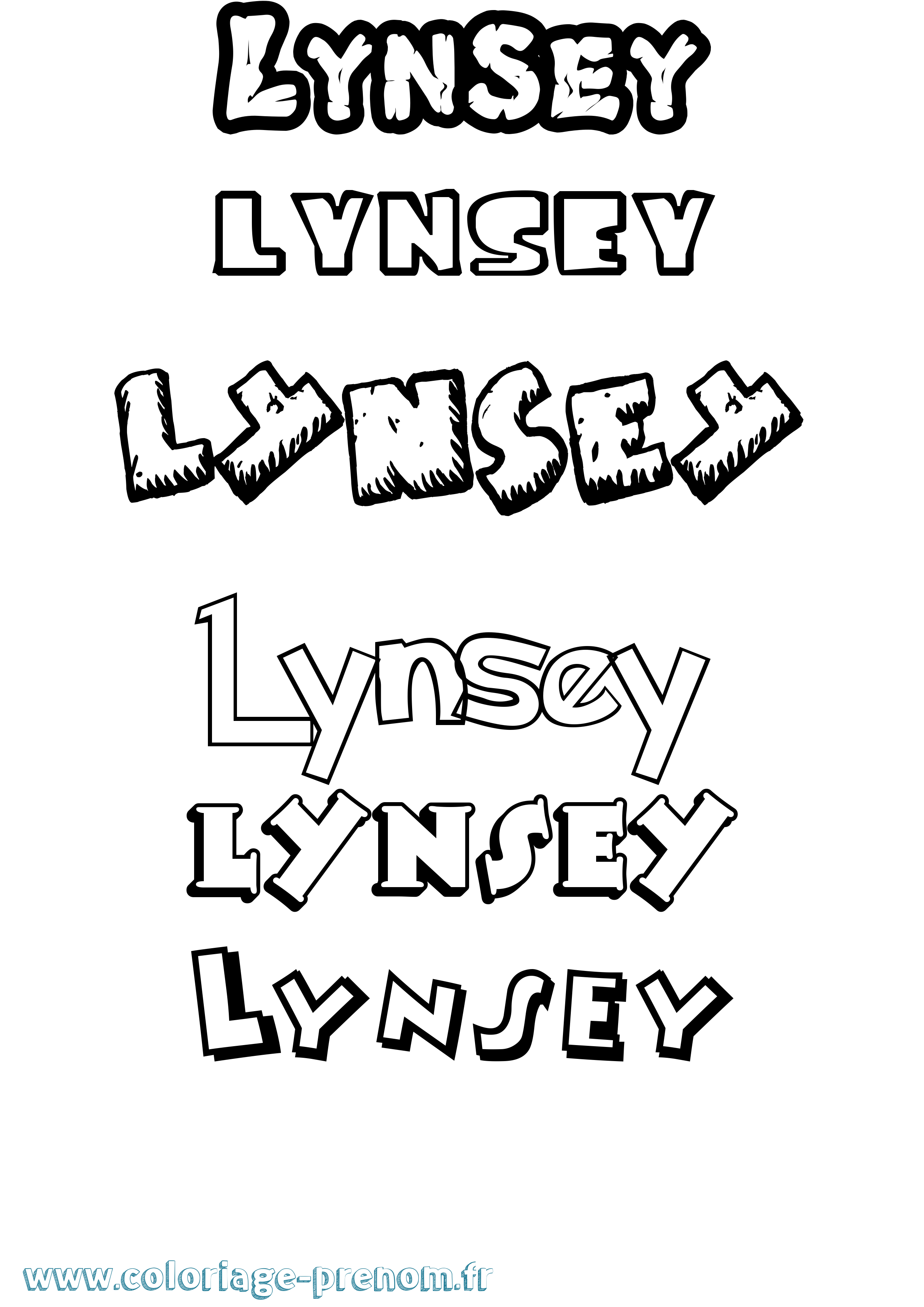 Coloriage Lynsey Dessin Animé Coloriage prénom Lynsey Dessin Animé