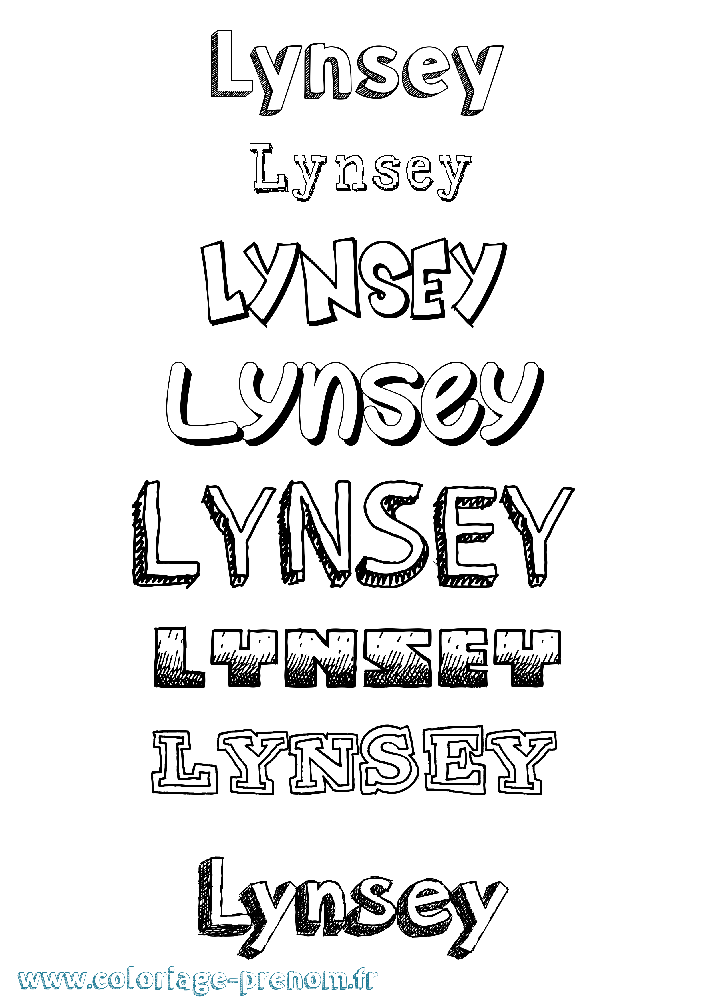 Coloriage Lynsey Dessiné Coloriage prénom Lynsey Dessiné