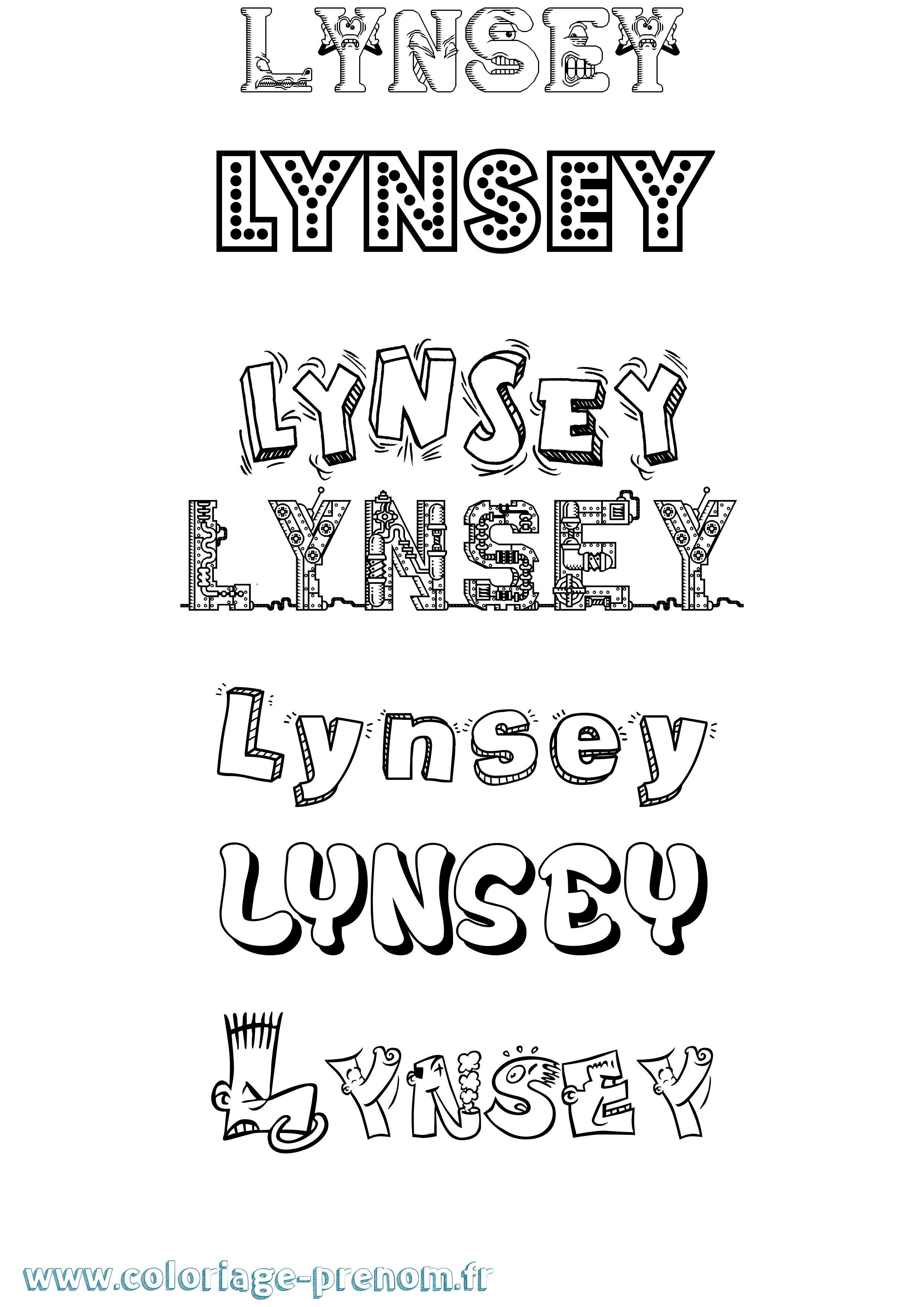 Coloriage Lynsey Fun Coloriage prénom Lynsey Fun