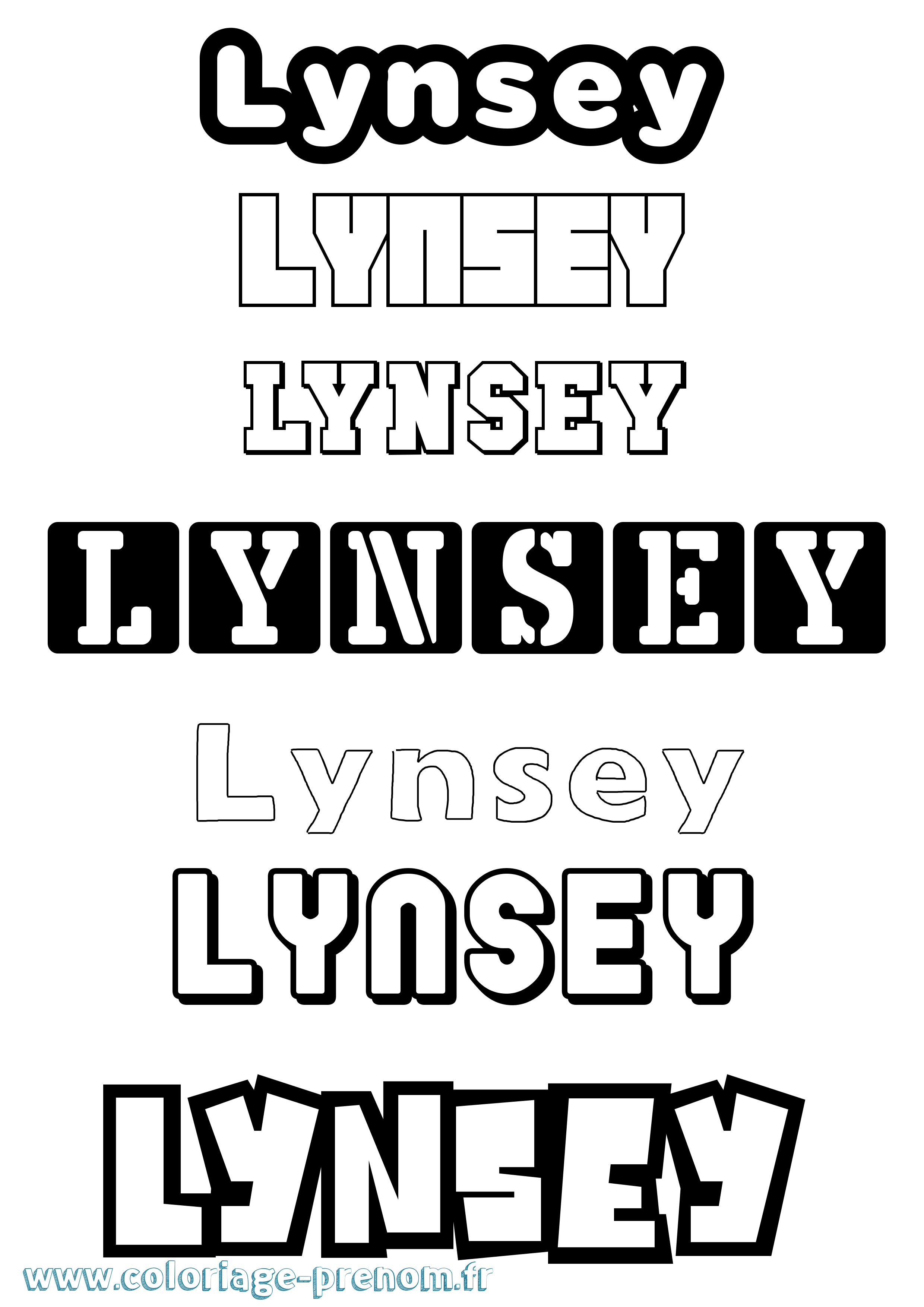 Coloriage Lynsey Simple Coloriage prénom Lynsey Simple