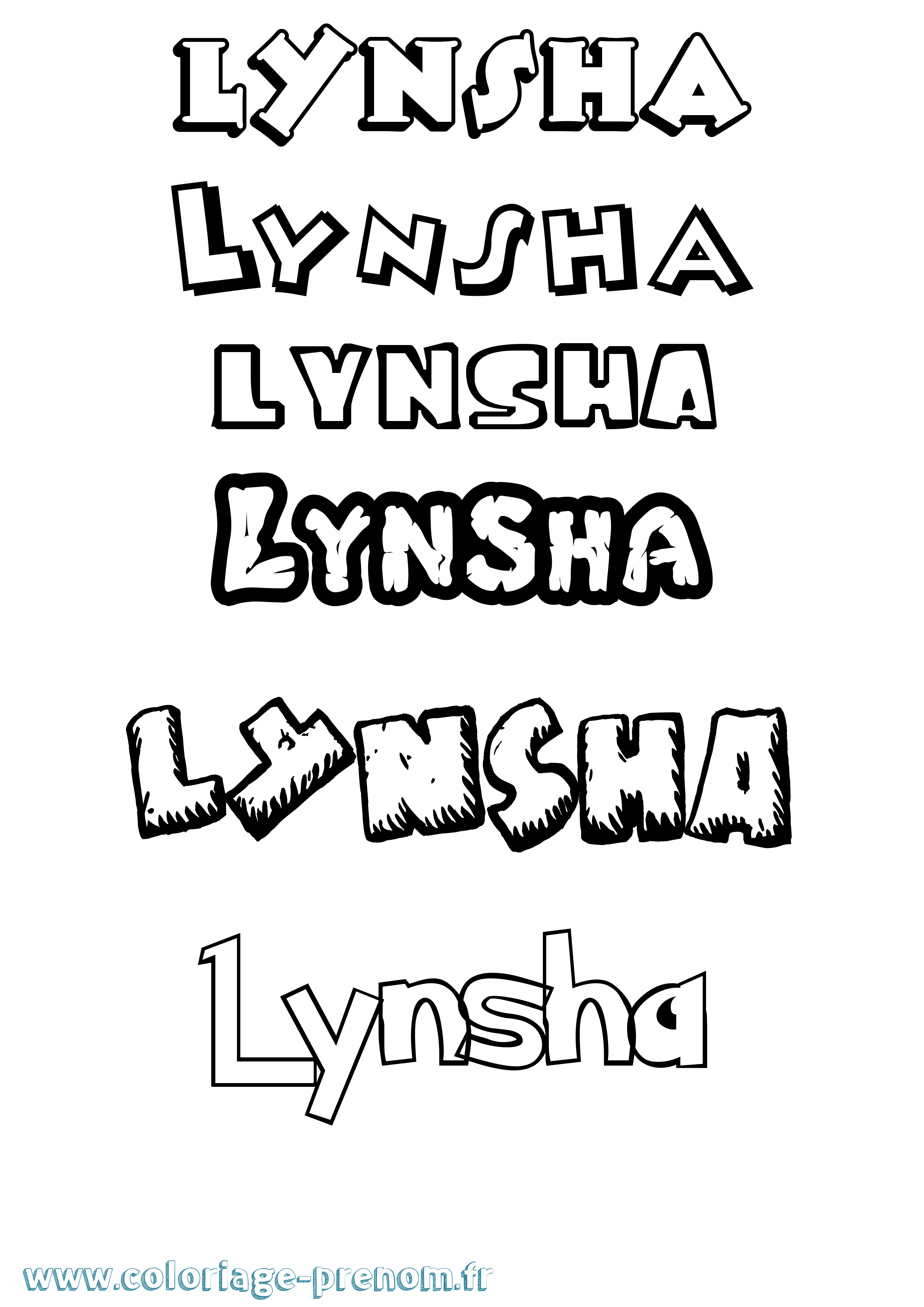Coloriage Lynsha Dessin Animé Coloriage prénom Lynsha Dessin Animé