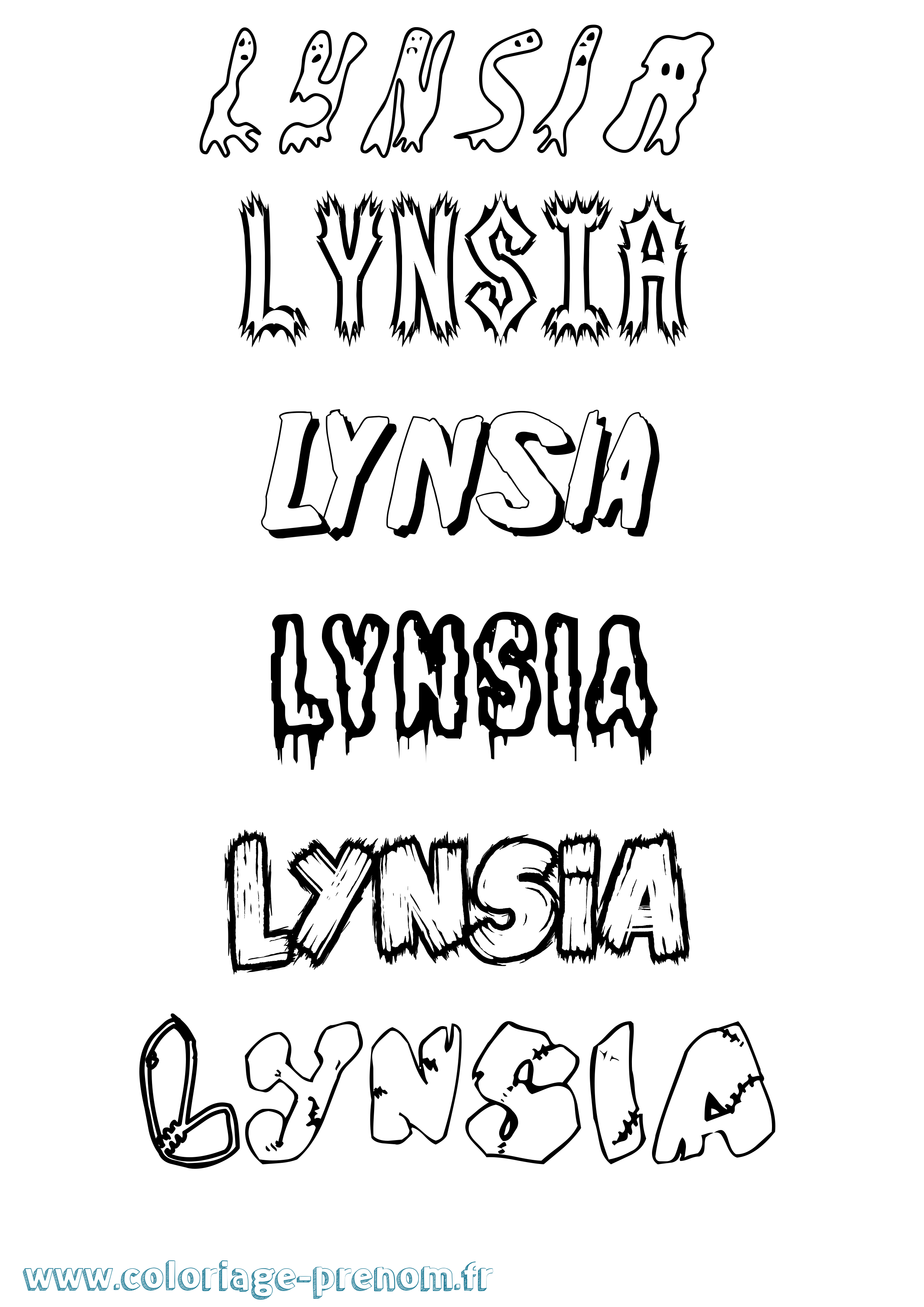 Coloriage Lynsia Frisson Coloriage prénom Lynsia Frisson