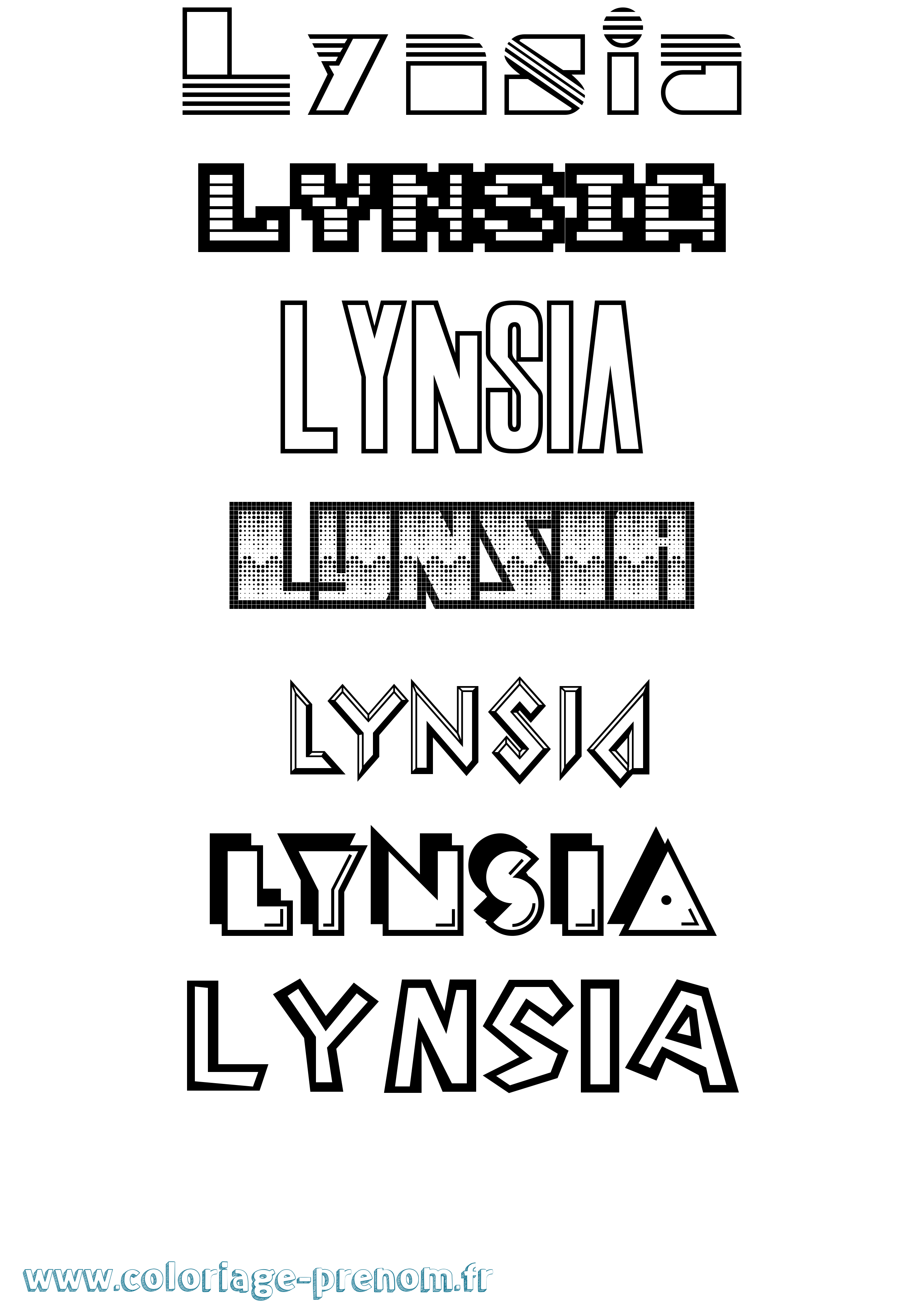Coloriage Lynsia Jeux Vidéos Coloriage prénom Lynsia Jeux Vidéos