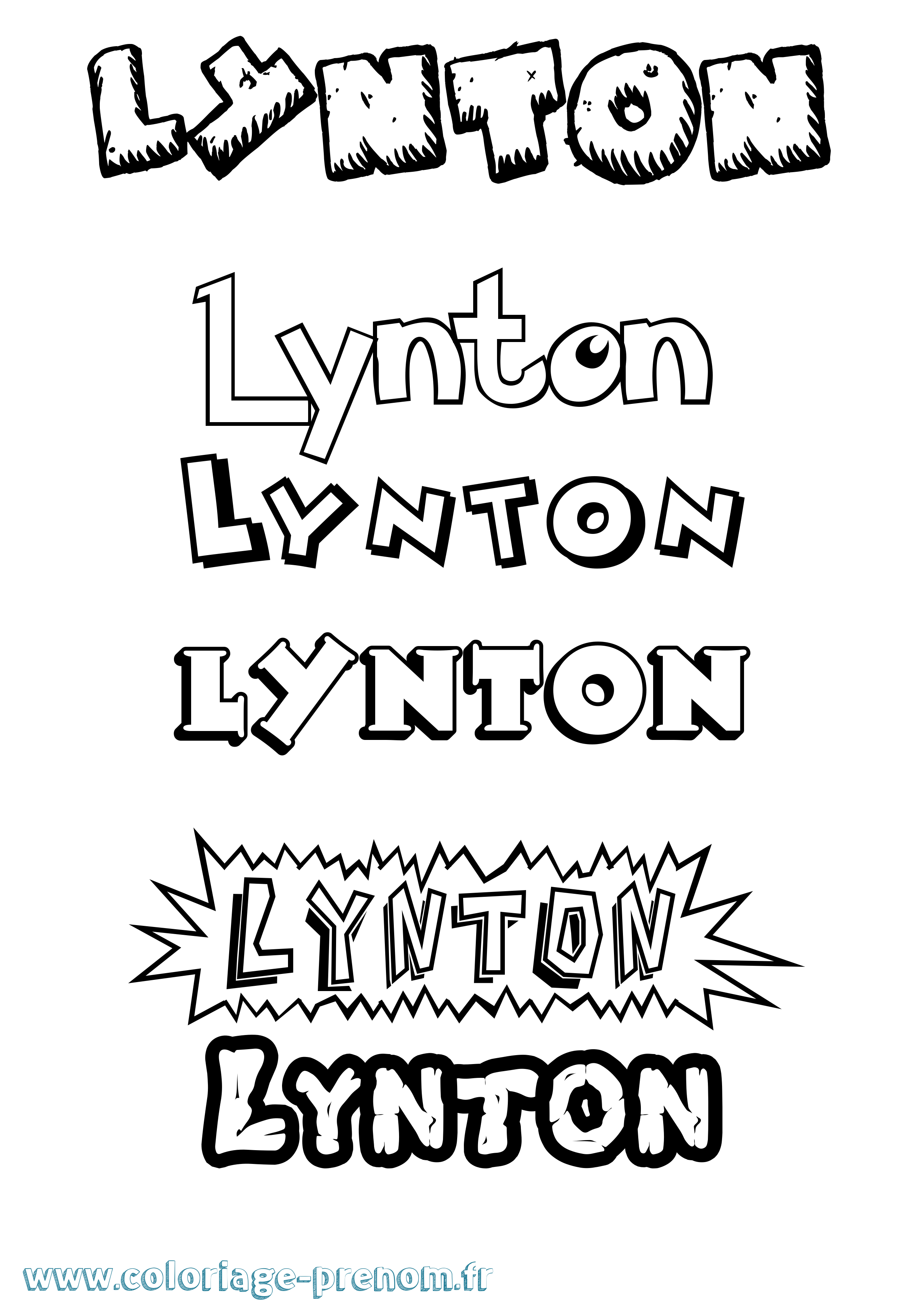 Coloriage Lynton Dessin Animé Coloriage prénom Lynton Dessin Animé