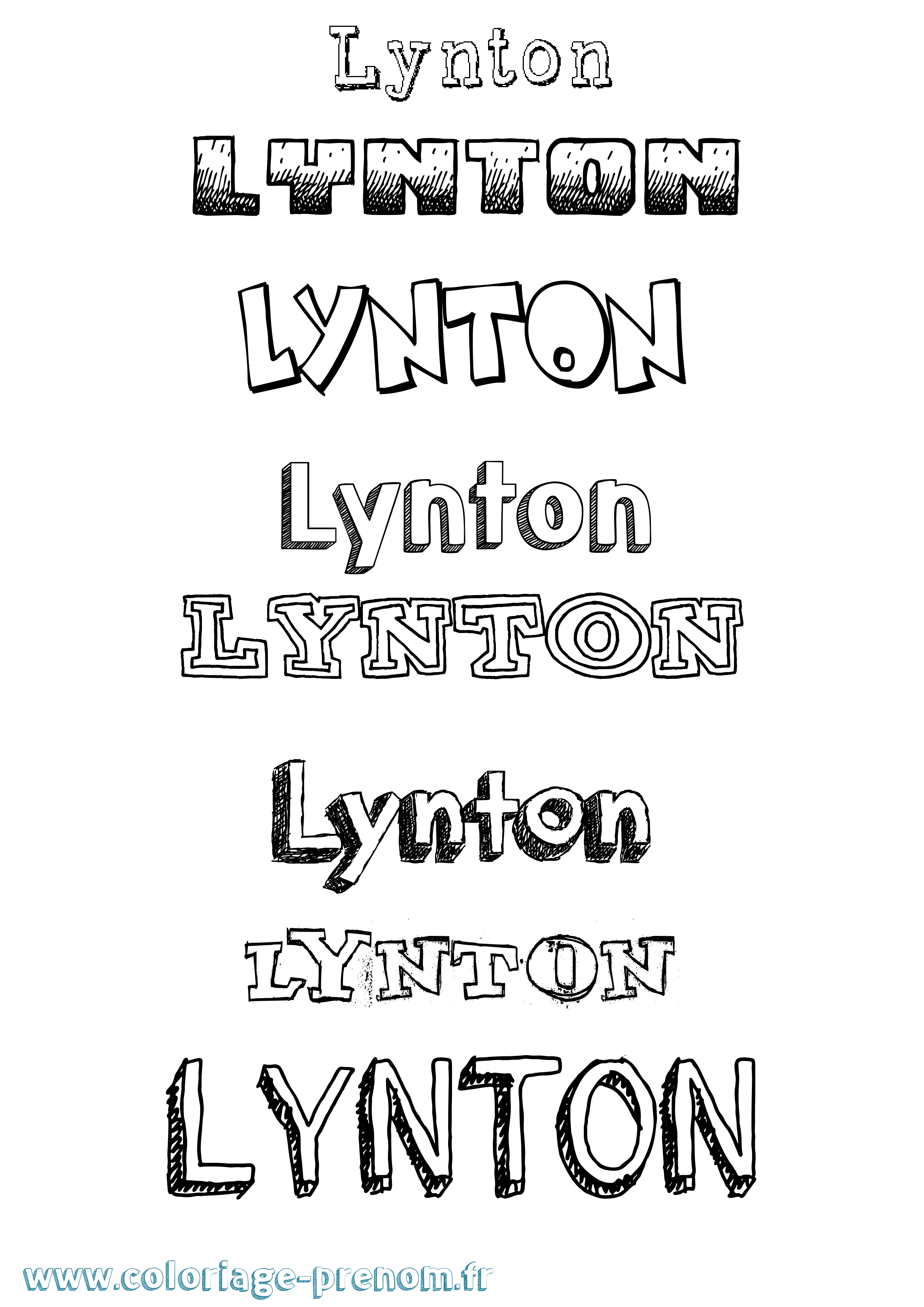 Coloriage Lynton Dessiné Coloriage prénom Lynton Dessiné
