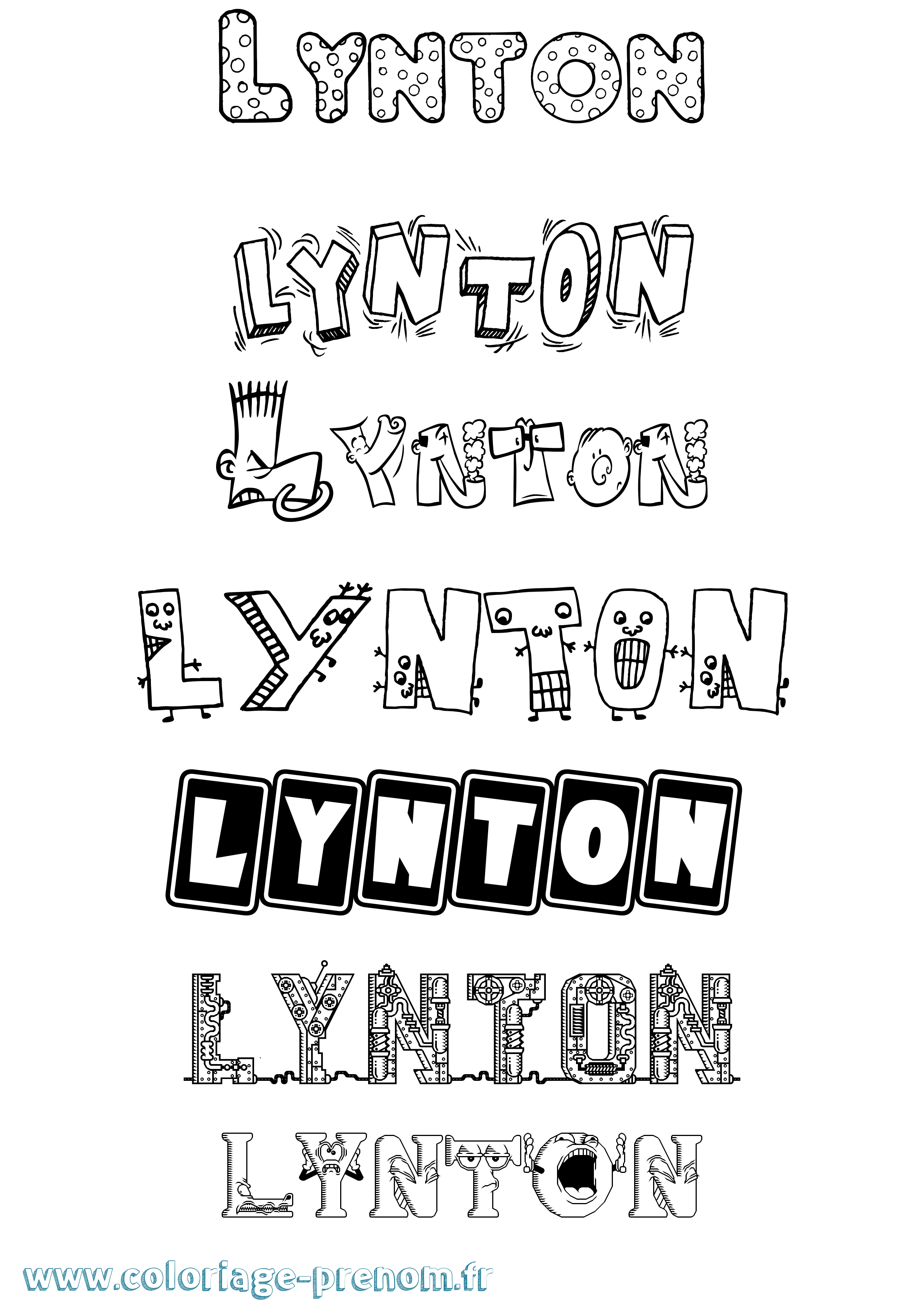 Coloriage Lynton Fun Coloriage prénom Lynton Fun