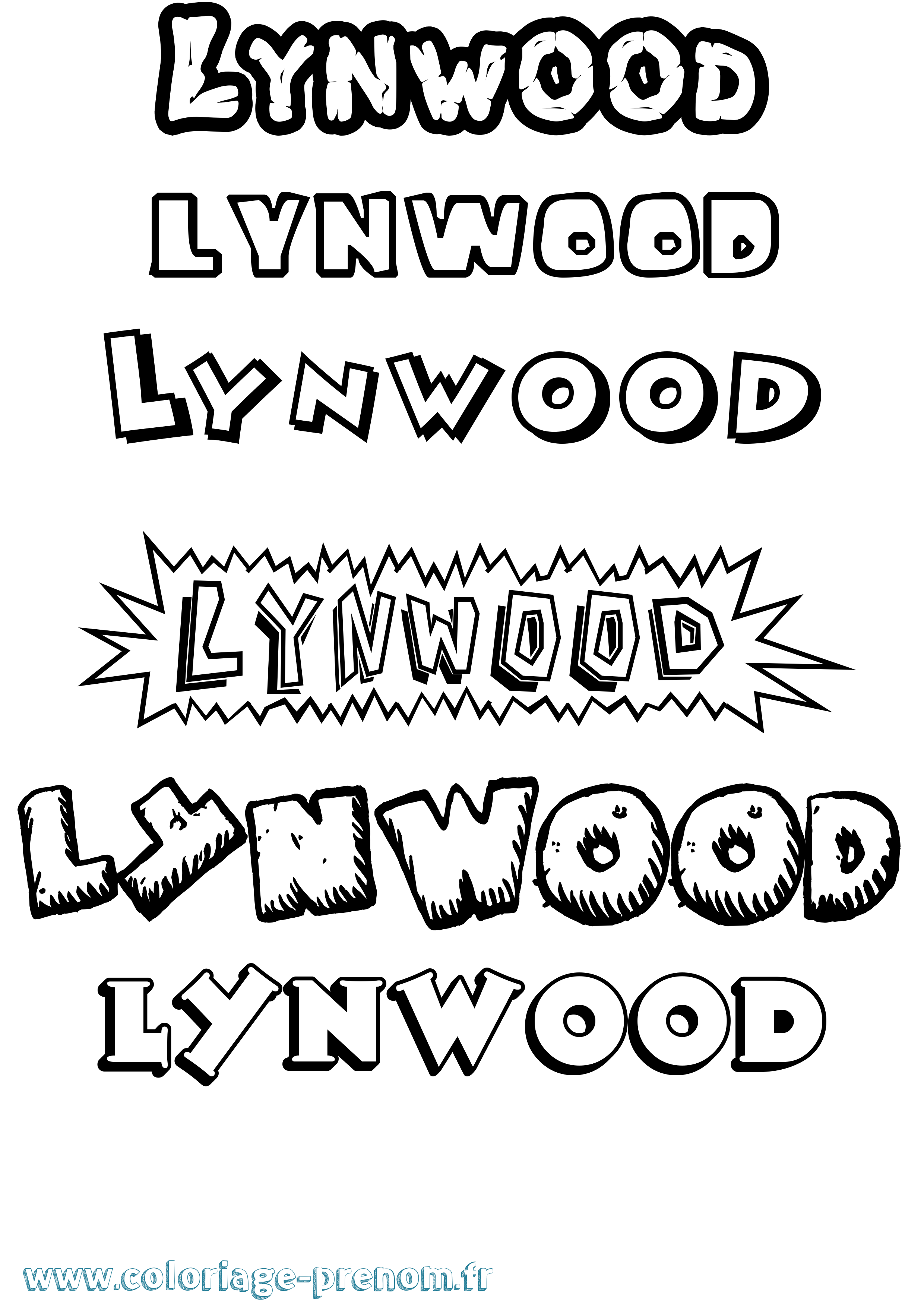 Coloriage Lynwood Dessin Animé Coloriage prénom Lynwood Dessin Animé