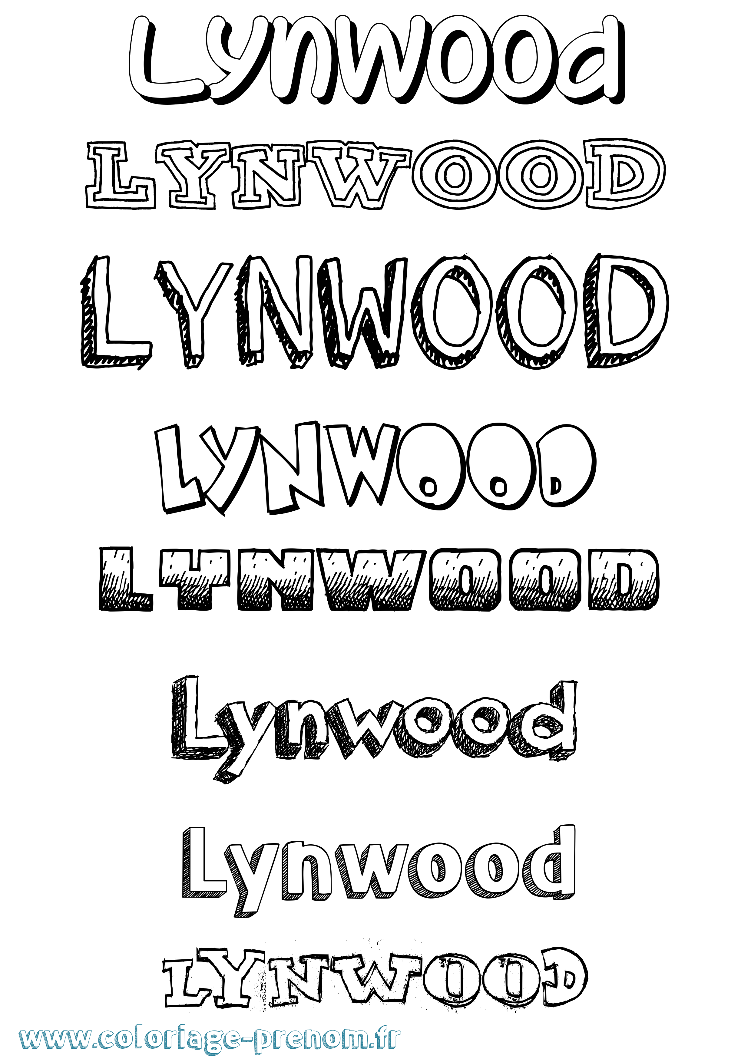 Coloriage Lynwood Dessiné Coloriage prénom Lynwood Dessiné