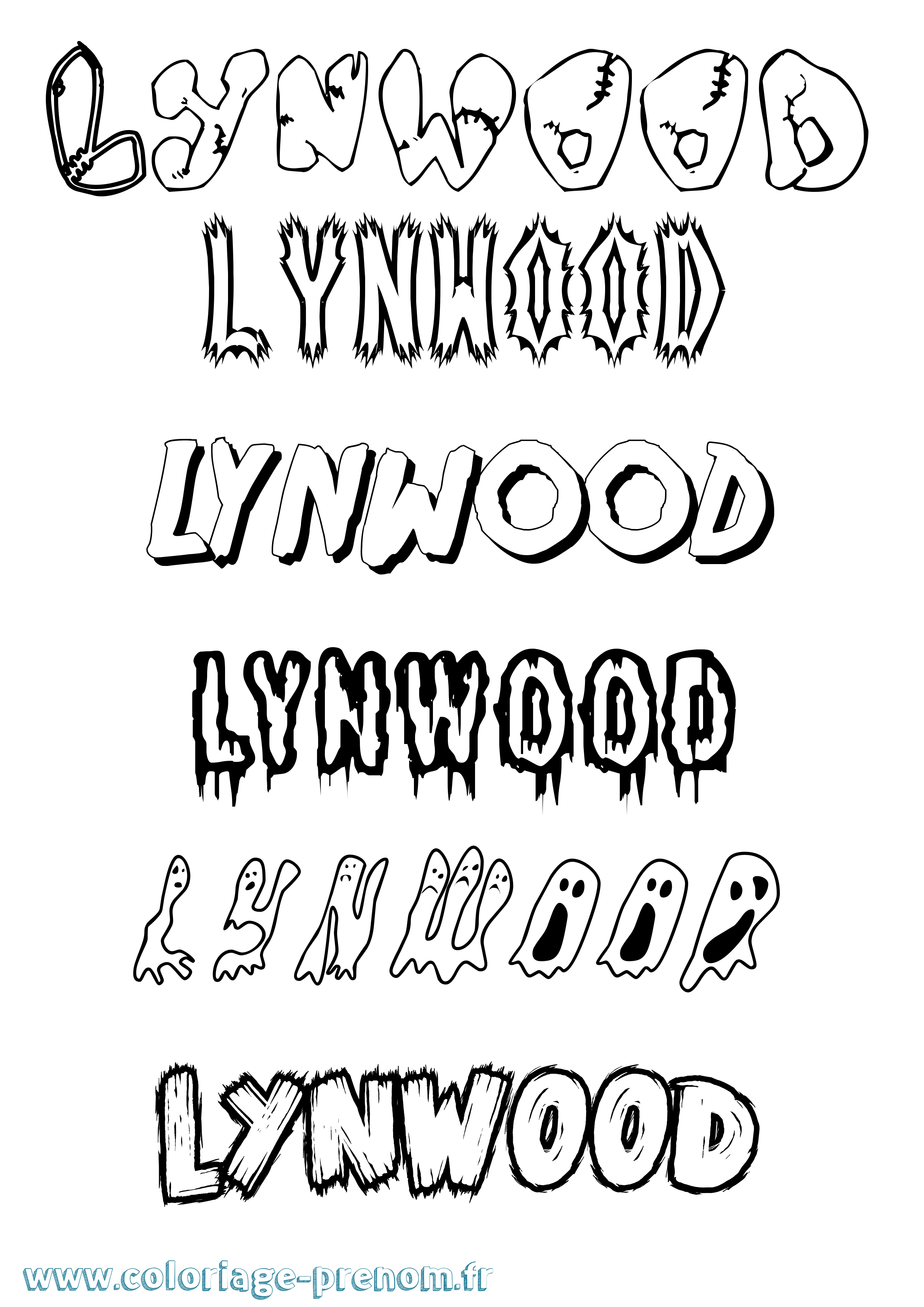 Coloriage Lynwood Frisson Coloriage prénom Lynwood Frisson