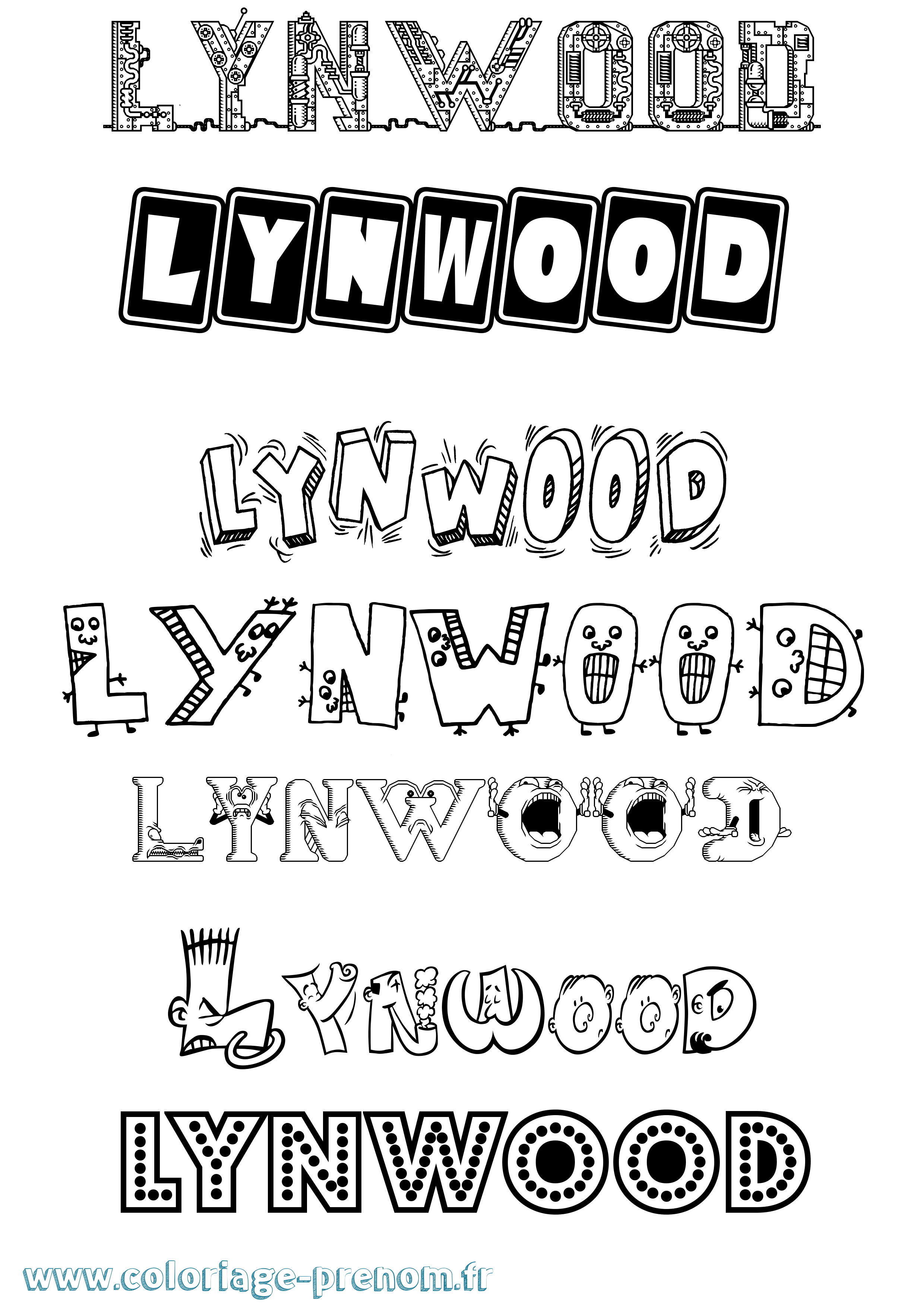 Coloriage Lynwood Fun Coloriage prénom Lynwood Fun